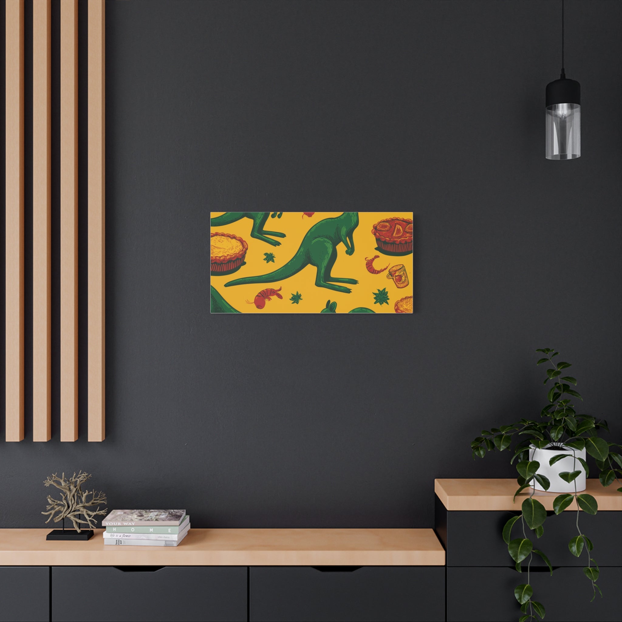 Kangaroo Canvas Wall Art, Vibrant Animal Decor, Unique Gift for Nature Lovers, Fun Kitchen Wall Hanging, Australian Themed Art
