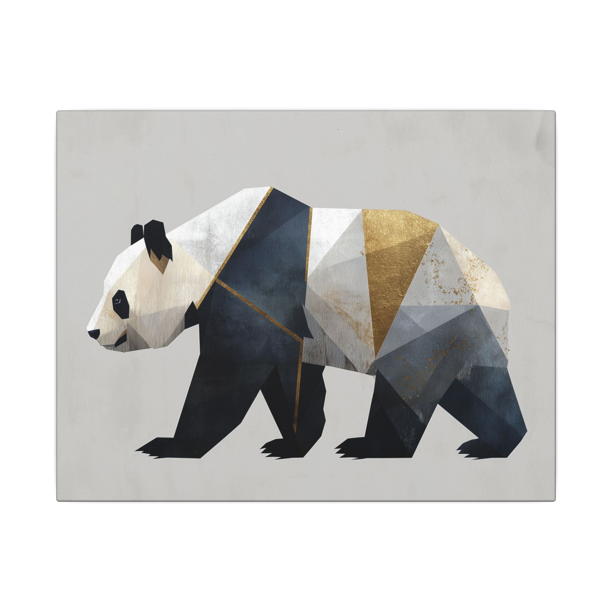 Geometric Panda Mosaic: Cubist Wildlife Art, Angular Polygon Design, Modern Metallic Illustration   |  Personalized & Custom Orders