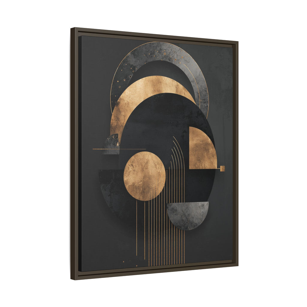 Geometric Resonance: Abstract Gold and Black Design, Minimalist Architectural Art, Modern Metallic Composition   |   Custom Orders Accepted