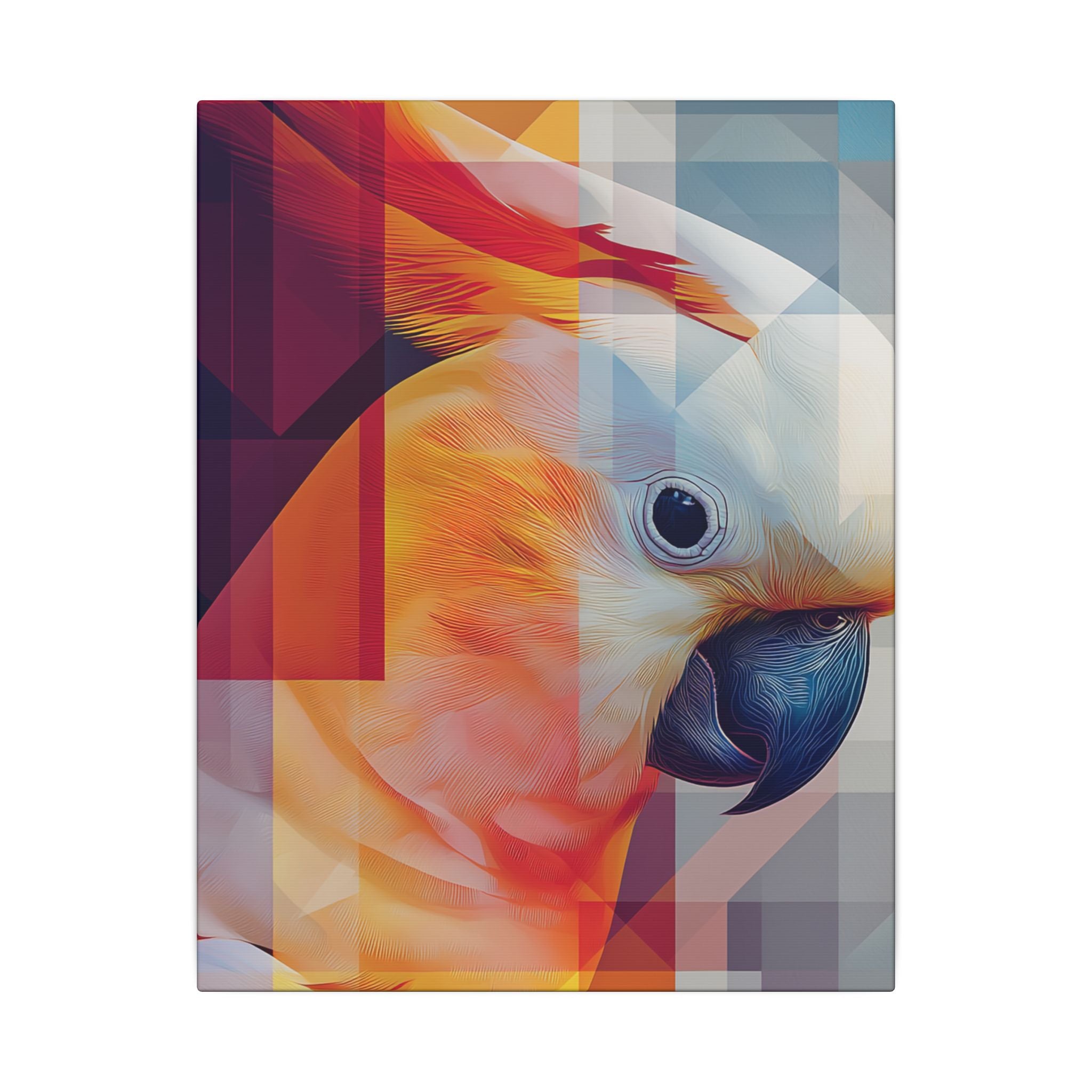 Prismatic Parrot: Geometric Digital Portrait, Fractured Mosaic Avian Art   |    Custom Orders Available