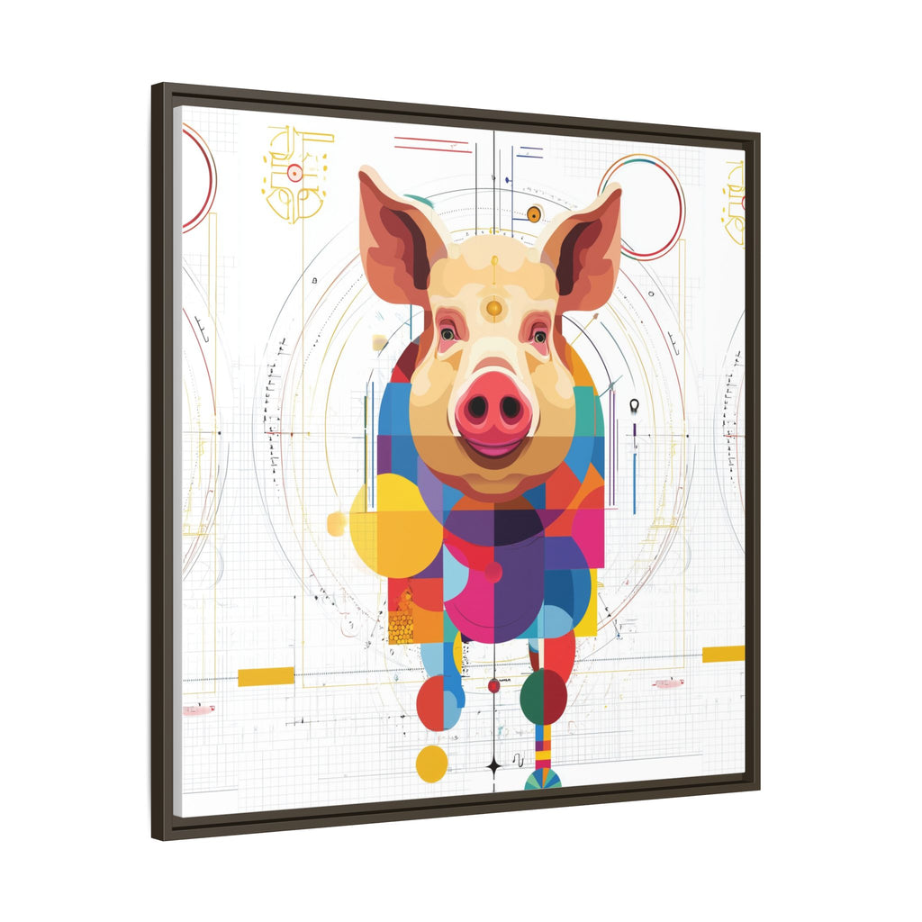 Geometric Pig: Digital Cubist Portrait, Mathematical Animal Abstraction   |    Custom Orders Available