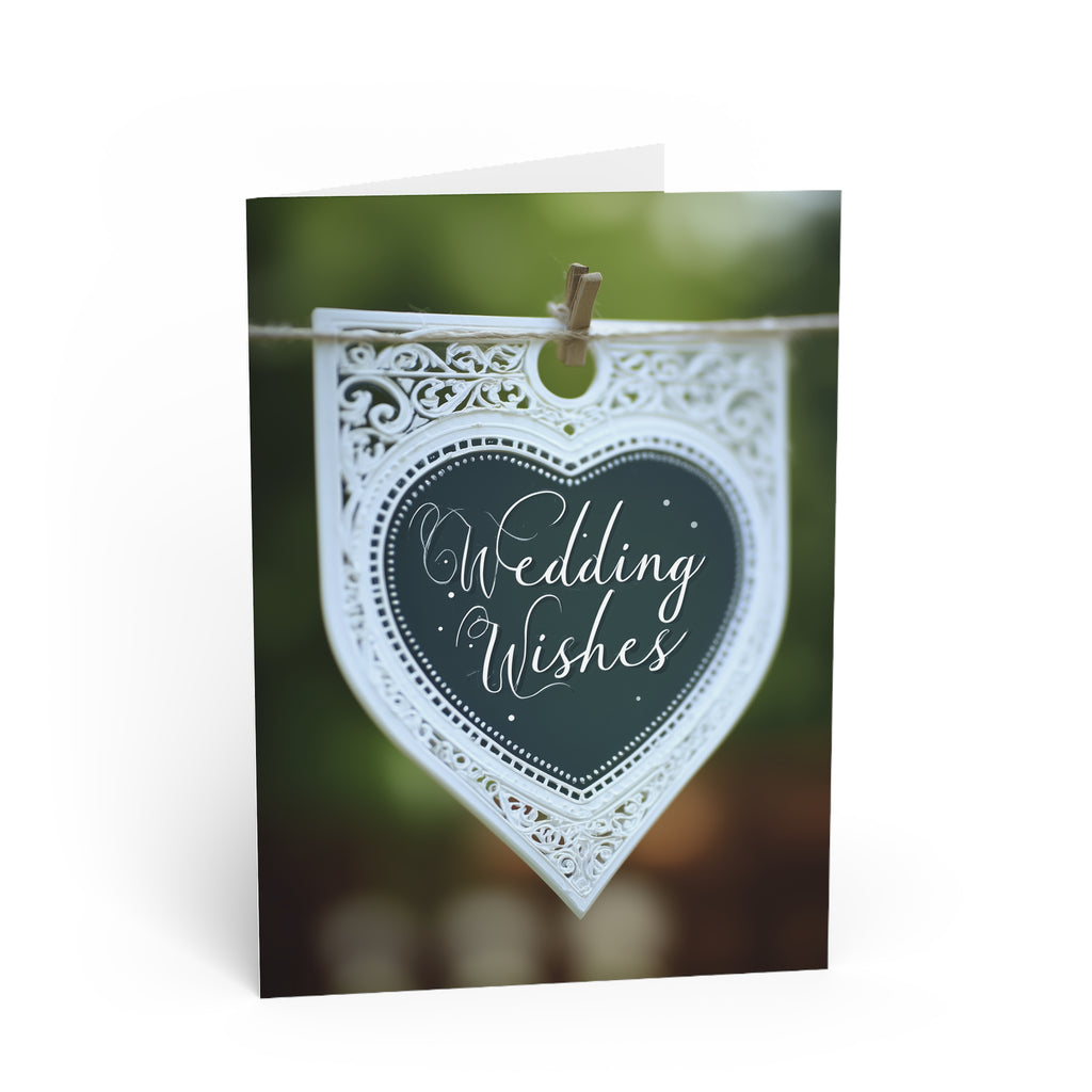 Wedding Wishes Greeting Card — Elegant Heart Chalkboard Design