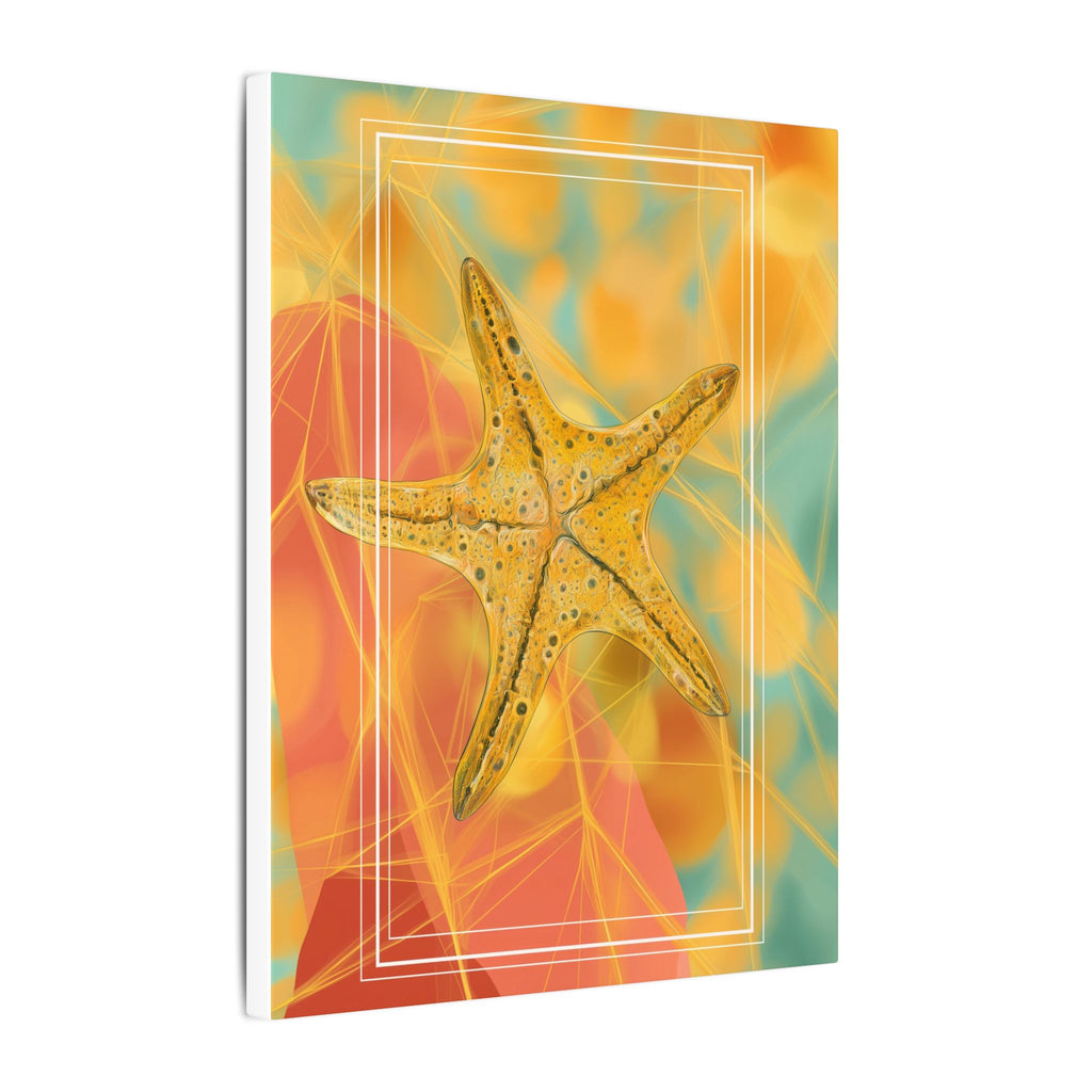 Golden Marine Geometry: Starfish Textures in Digital Art, Oceanic Abstract Composition   |    Custom Orders Available