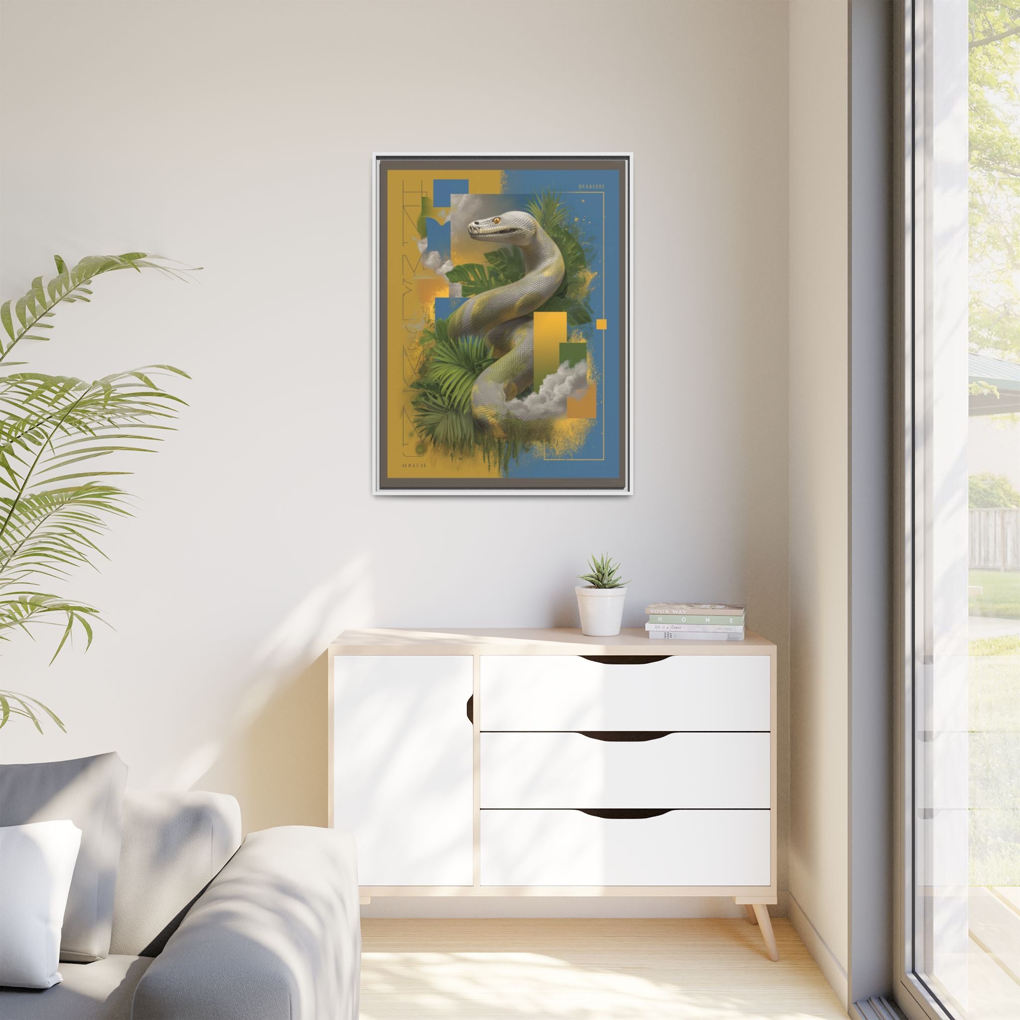 Serpent of Surreal Geometries: Tropical Hyperrealism, Digital Snake Illustration   |    Custom Orders Available