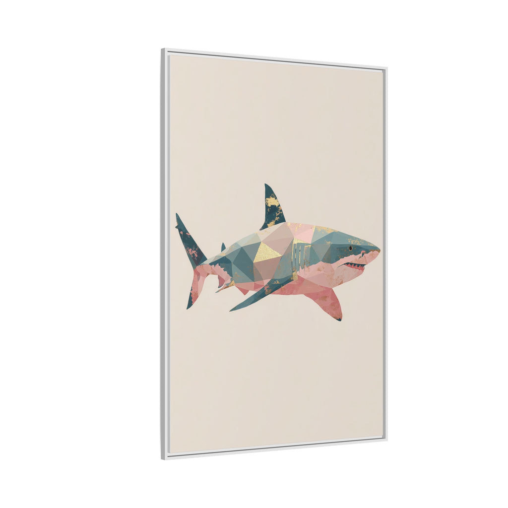Geometric Shark Spectrum: Polygonal Marine Predator, Abstract Metallic Design   |  Personalized & Custom Orders Available