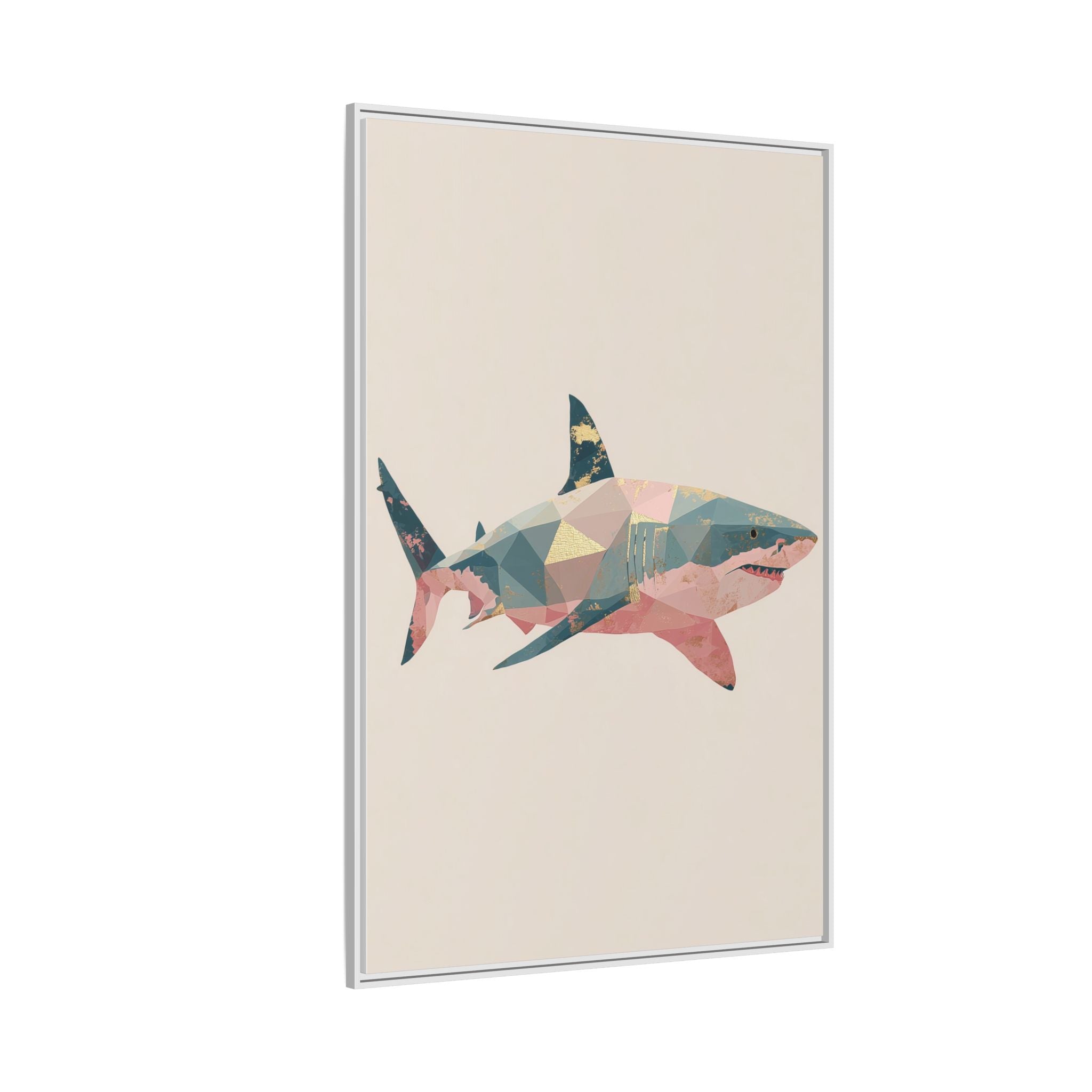 Geometric Shark Spectrum: Polygonal Marine Predator, Abstract Metallic Design   |  Personalized & Custom Orders Available