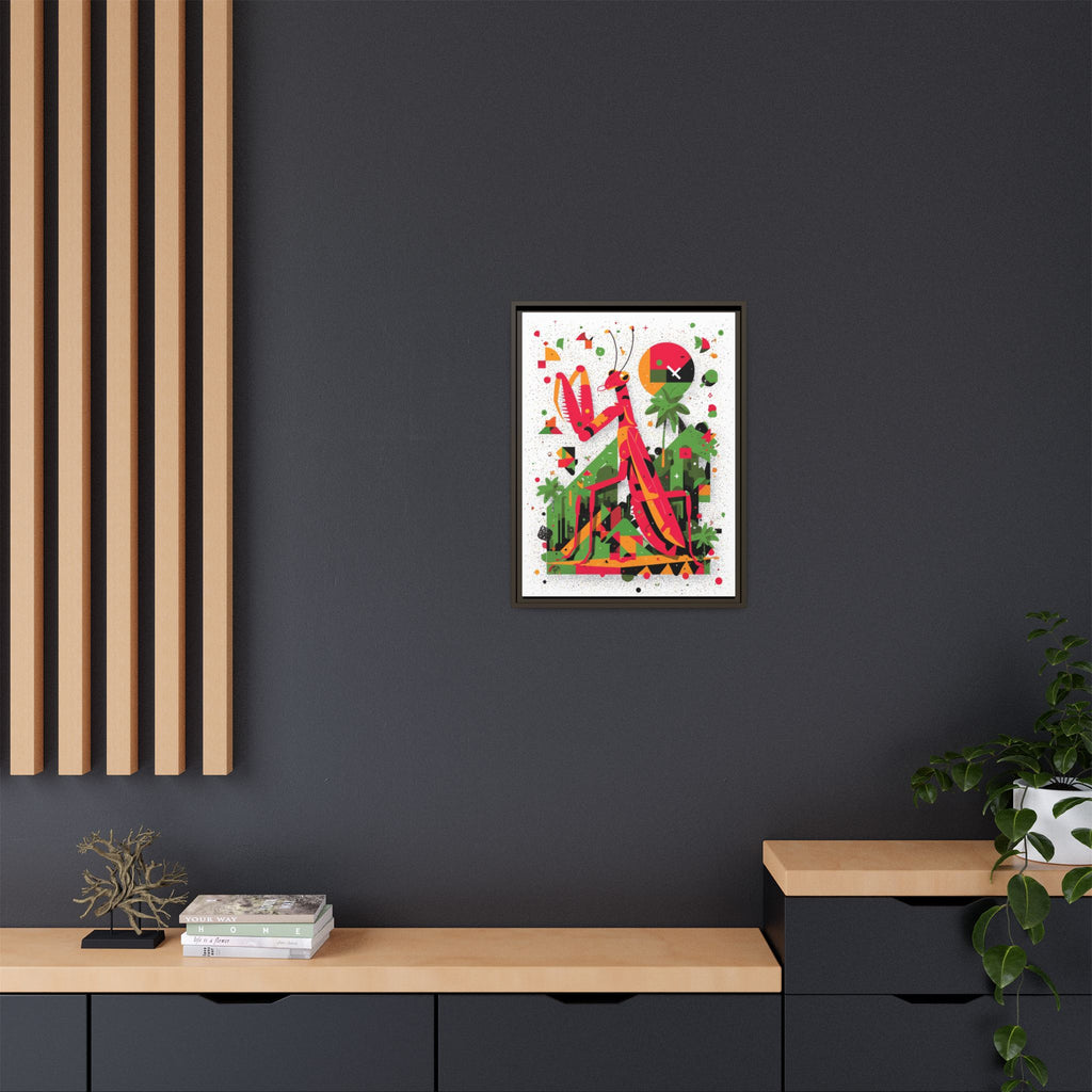 Praying Mantis Framed Print Geometric : Abstract Modernist Insect Art, Graphic Design Composition   |   Custom Orders Available