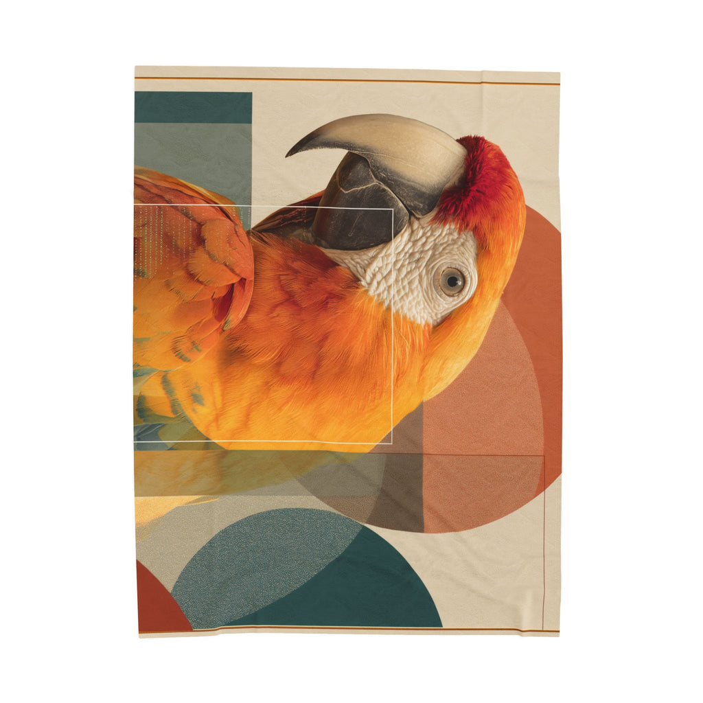 Plumage Decoded Quilt Cover, Doona Cover, Duvet : Macaw Geometric Portrait, Digital Nature Study   |    Custom Orders Available