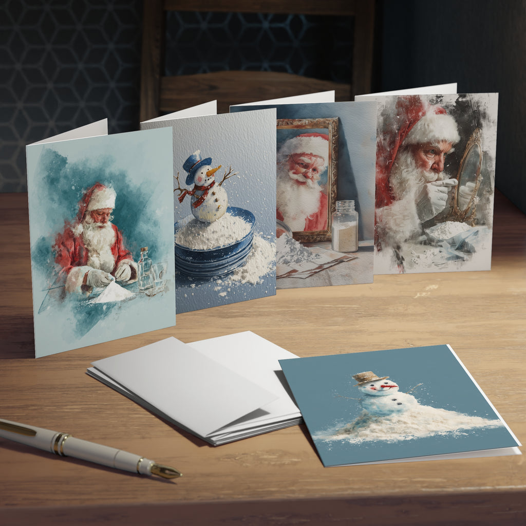 Greeting Cards, Cocaine Christmas Design, Adult Humor, Holiday Stationery, Funny Xmas Cards, Set of 5