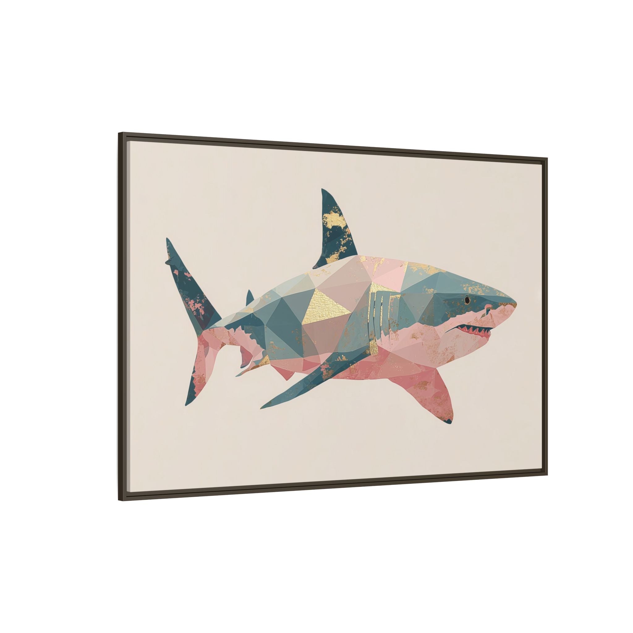 Geometric Shark Spectrum: Polygonal Marine Predator, Abstract Metallic Design   |  Personalized & Custom Orders Available