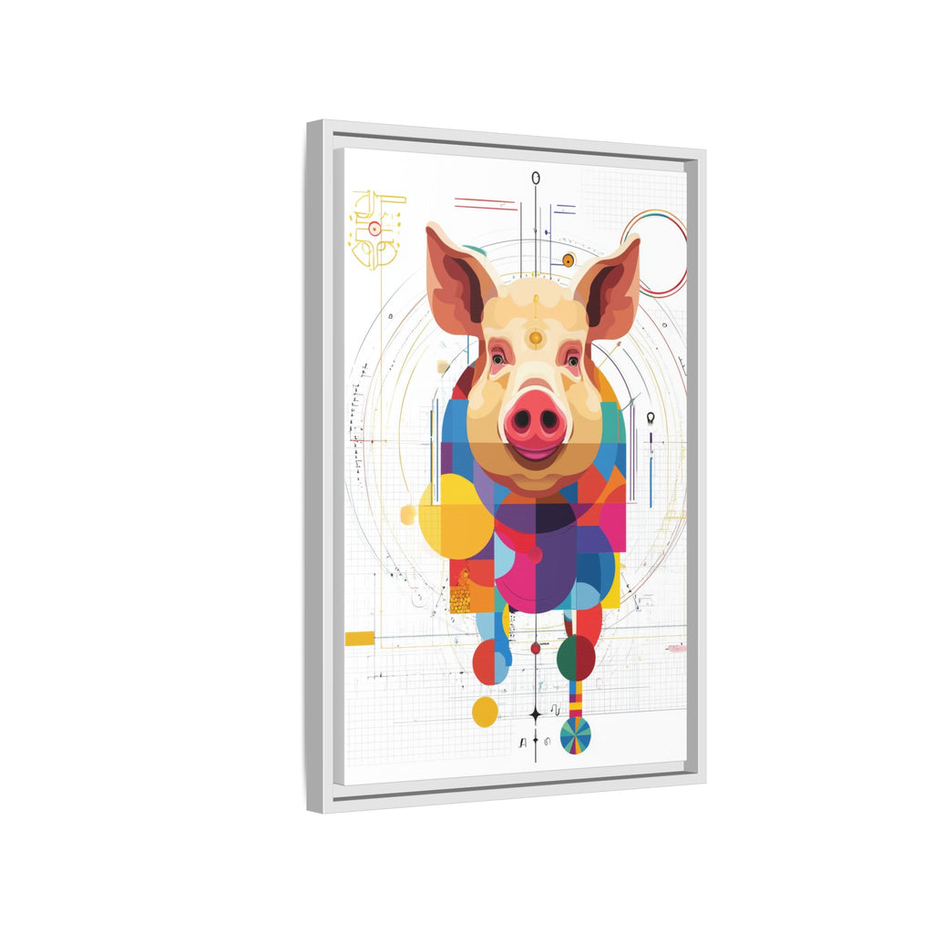 Geometric Pig: Digital Cubist Portrait, Mathematical Animal Abstraction   |    Custom Orders Available