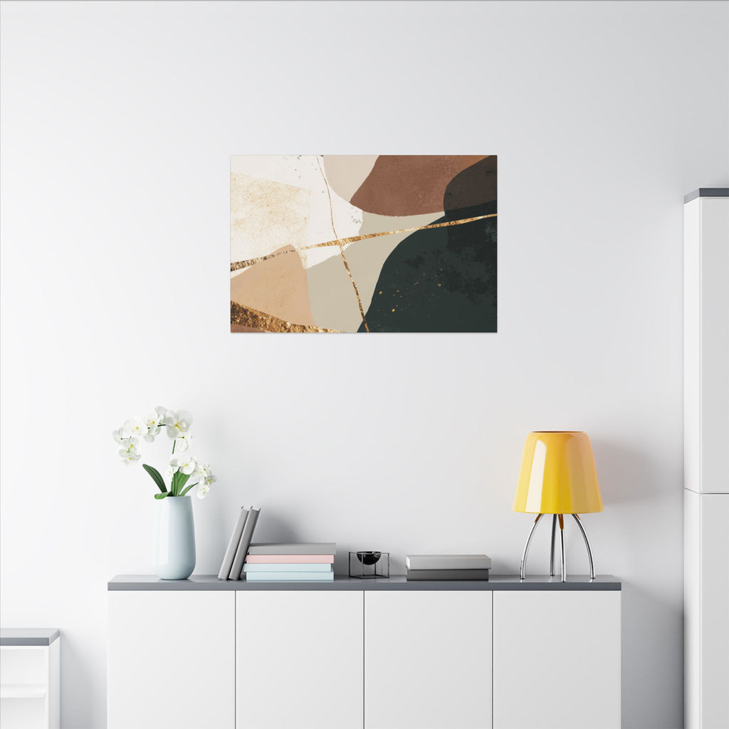 Canvas Print, Abstract Earthy Gold Wall Art, Modern Designer Home Decor, Stretched Matte Canvas; Thick, Multi-Size, Office Decor