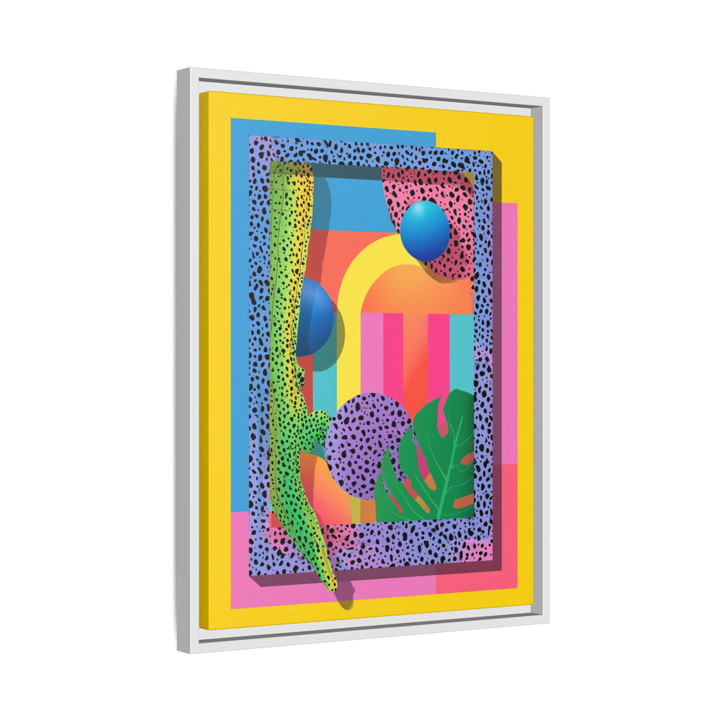 Geometric Rhythms: Abstract Layers of Color, Dimensional Shapes and Tropical Elements, Vibrant Modern Art Composition   |   Custom Orders