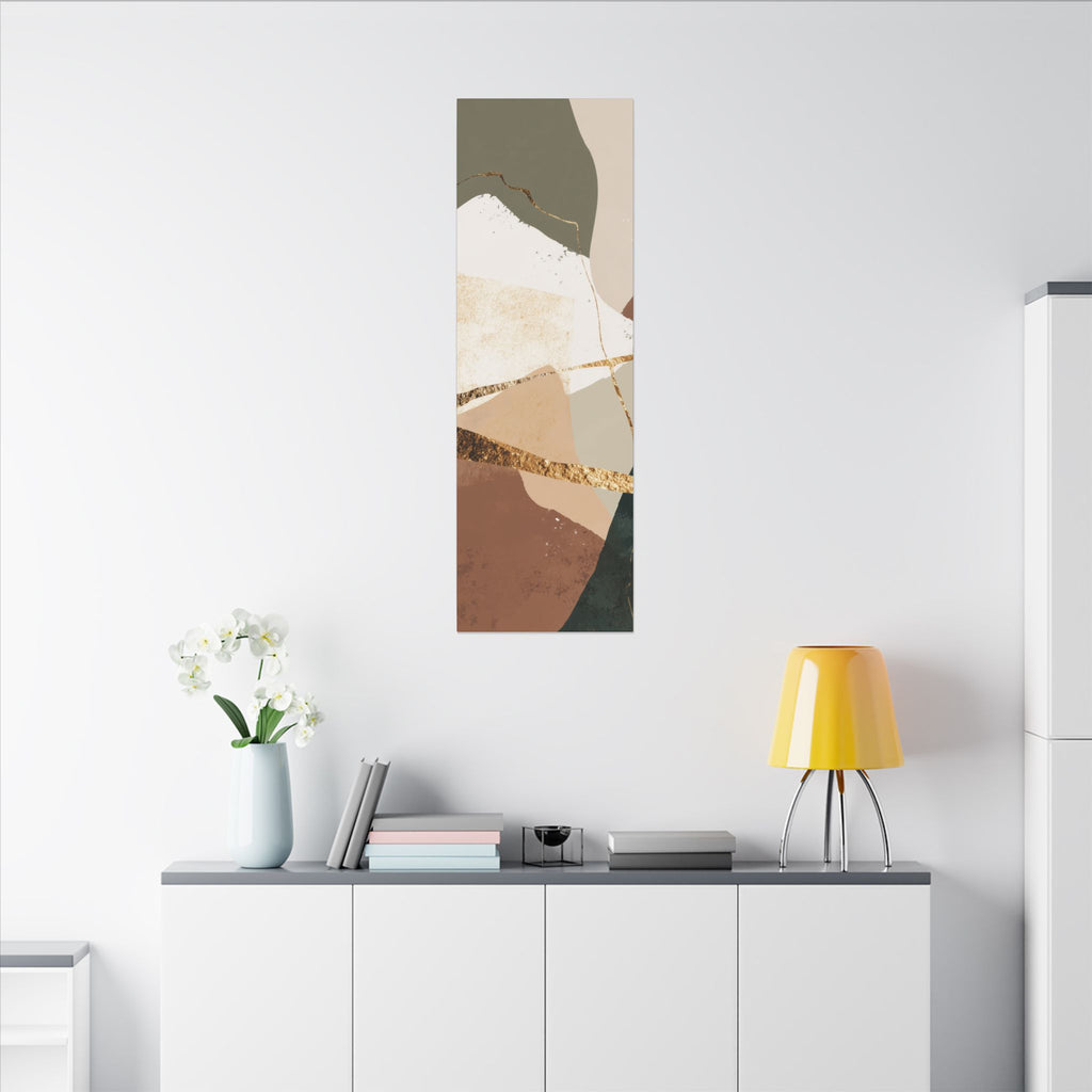 Canvas Print, Abstract Earthy Gold Wall Art, Modern Designer Home Decor, Stretched Matte Canvas; Thick, Multi-Size, Office Decor