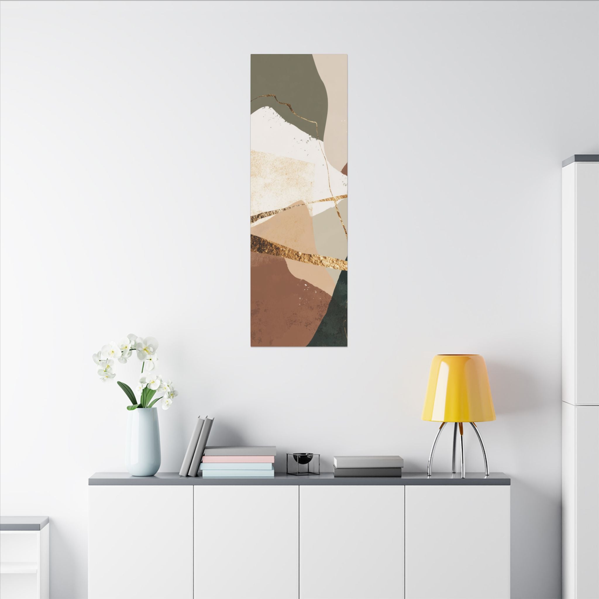 Canvas Print, Abstract Earthy Gold Wall Art, Modern Designer Home Decor, Stretched Matte Canvas; Thick, Multi-Size, Office Decor