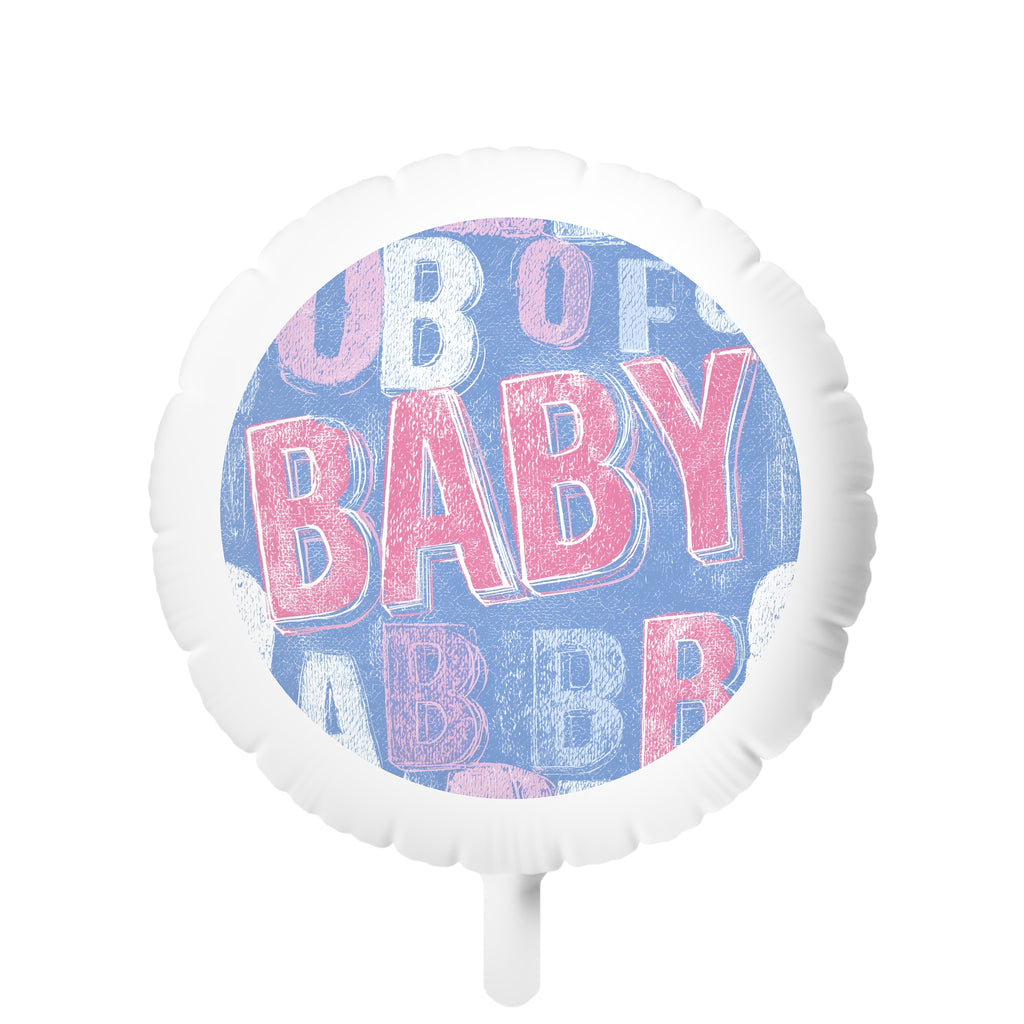 Baby Shower Mylar Balloon — 'Baby' Chalkboard Pattern Helium Balloon