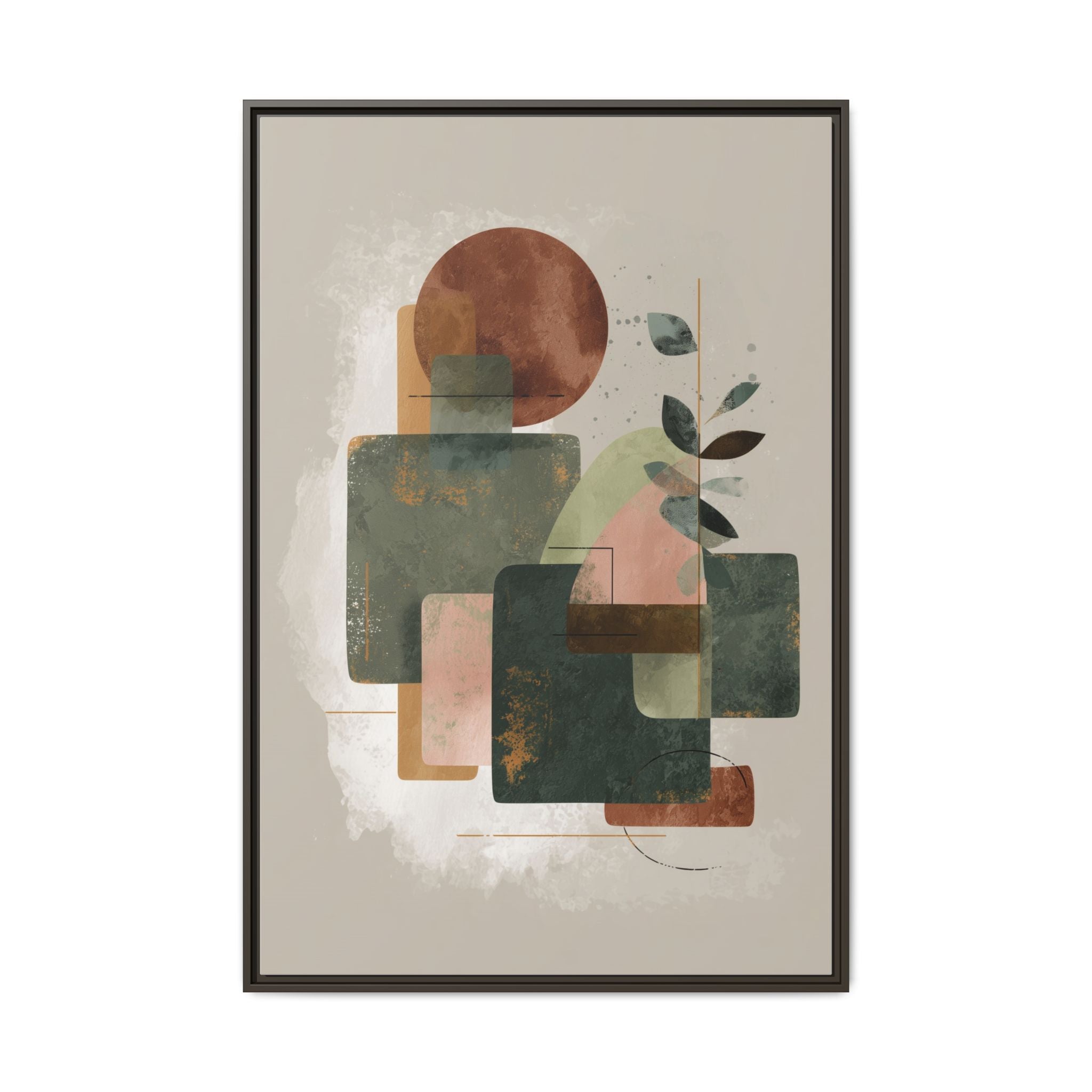 Geometric Harmony: Abstract Watercolor Composition, Mid-Century Modern Design, Organic Shapes   |   Custom Orders Accepted