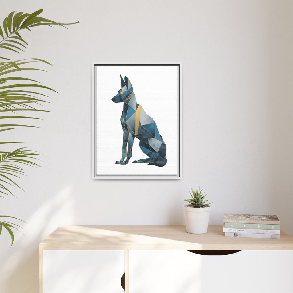 Geometric Canine Mosaic: Fractured Blue Shepherd, Modern Polygonal Art   |  Personalized & Custom Orders Available