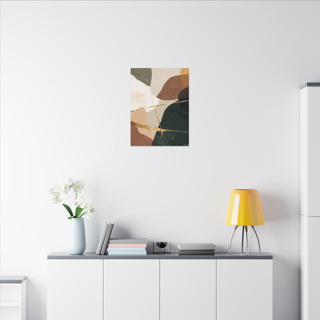 Canvas Print, Abstract Earthy Gold Wall Art, Modern Designer Home Decor, Stretched Matte Canvas; Thick, Multi-Size, Office Decor