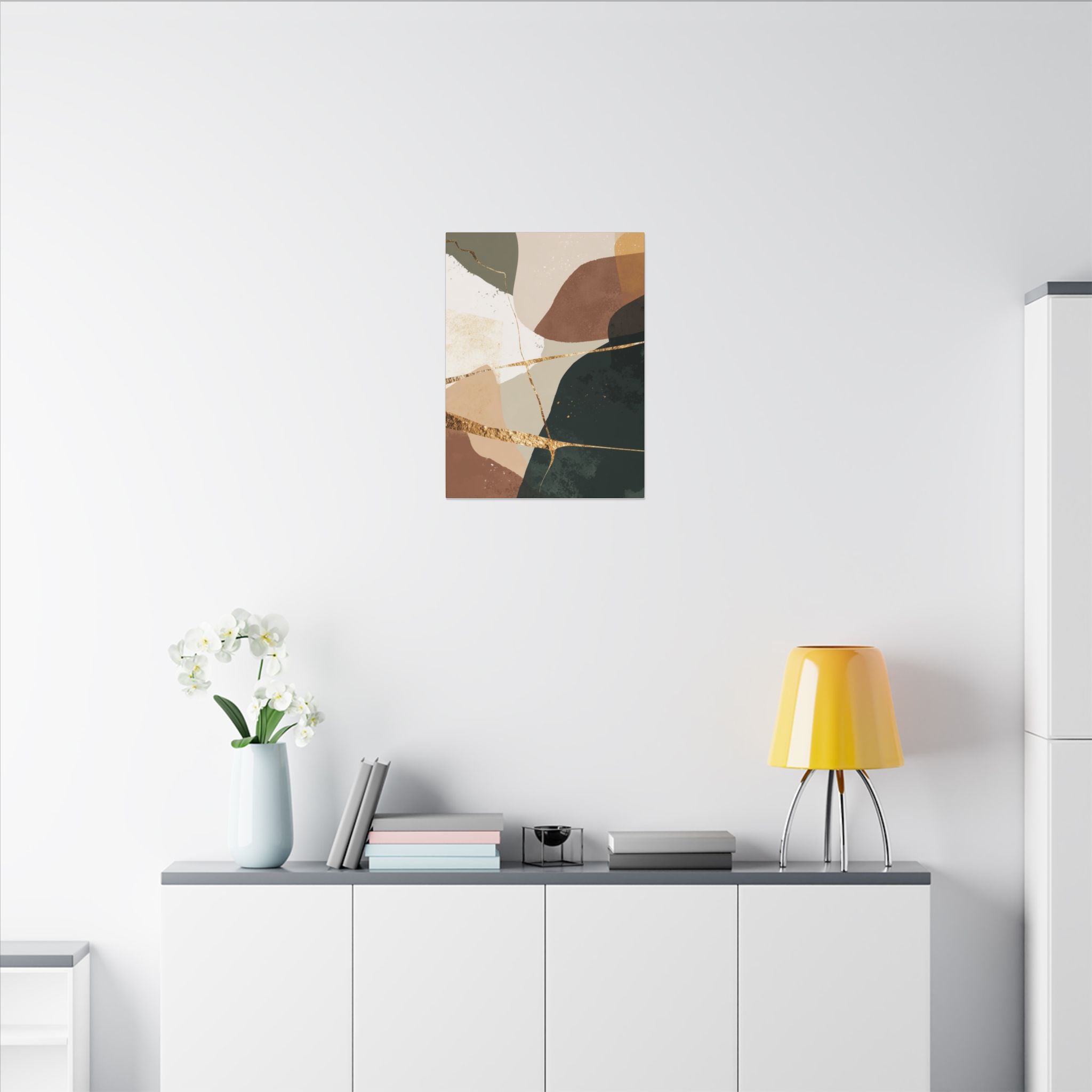 Canvas Print, Abstract Earthy Gold Wall Art, Modern Designer Home Decor, Stretched Matte Canvas; Thick, Multi-Size, Office Decor