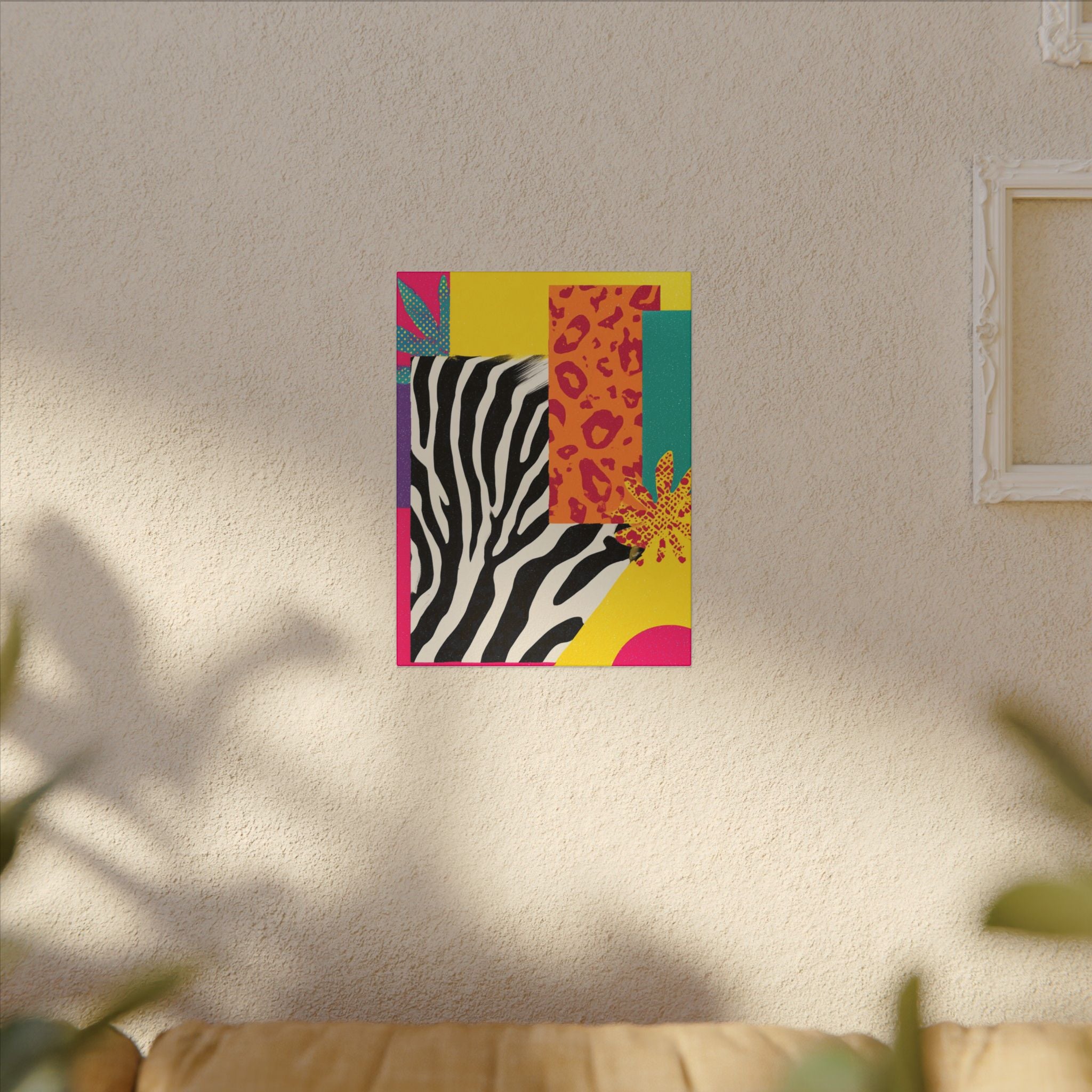 Copy of Pop Geometry: Zebra Leopard Fusion, Geometric Color Block, Modern Abstract Design   |   Custom Orders Accepted