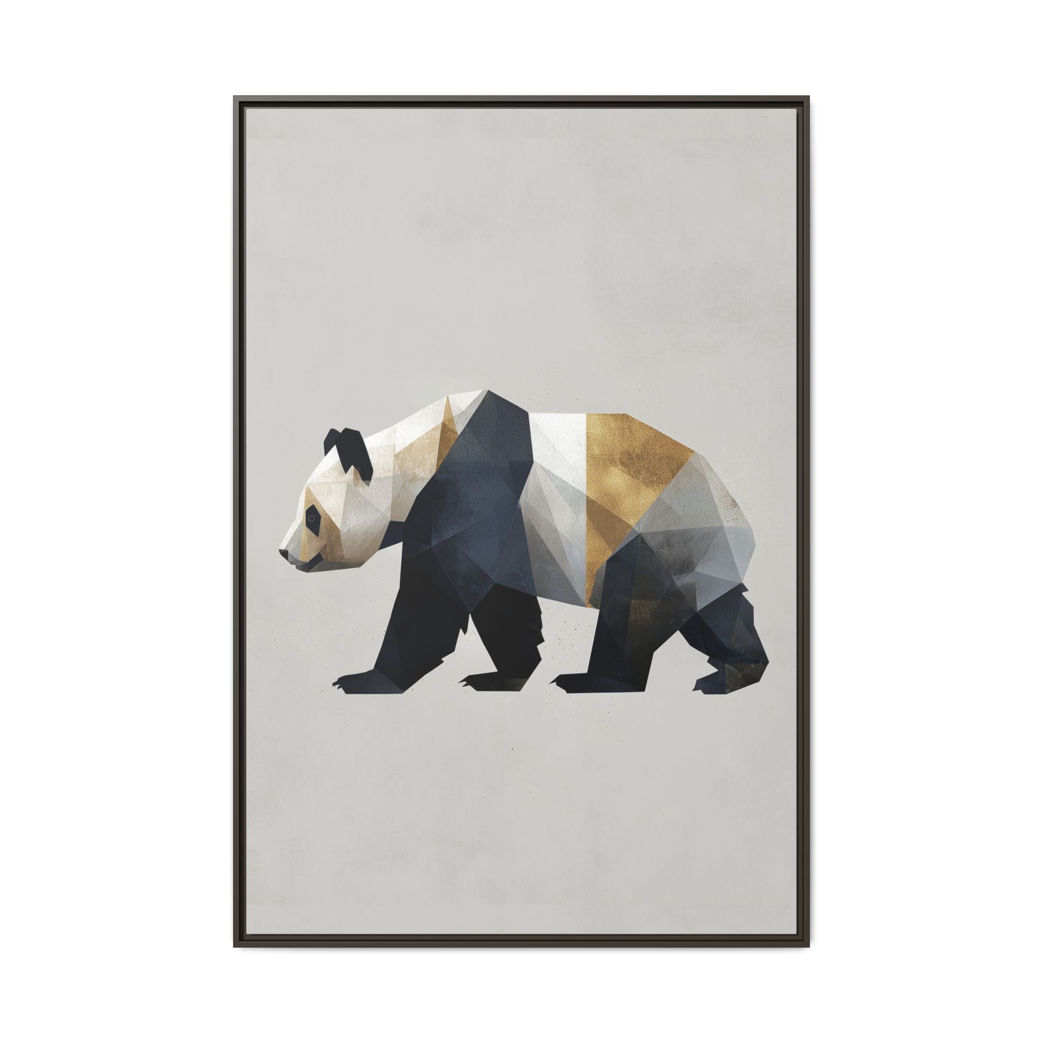 Geometric Panda: Low-Poly Digital Art, Metallic Contemporary Design   |  Personalized & Custom Orders Available