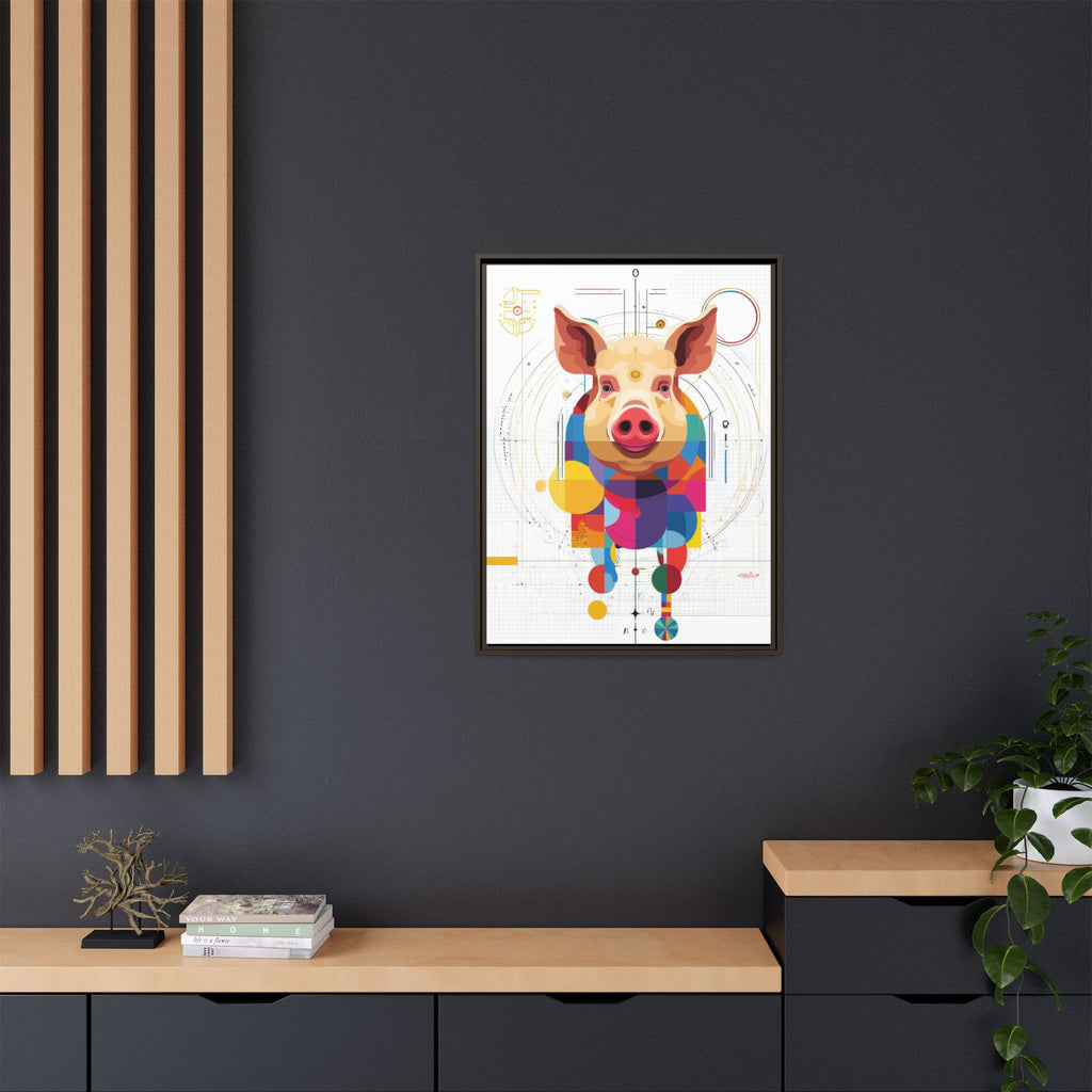 Geometric Pig: Digital Cubist Portrait, Mathematical Animal Abstraction   |    Custom Orders Available
