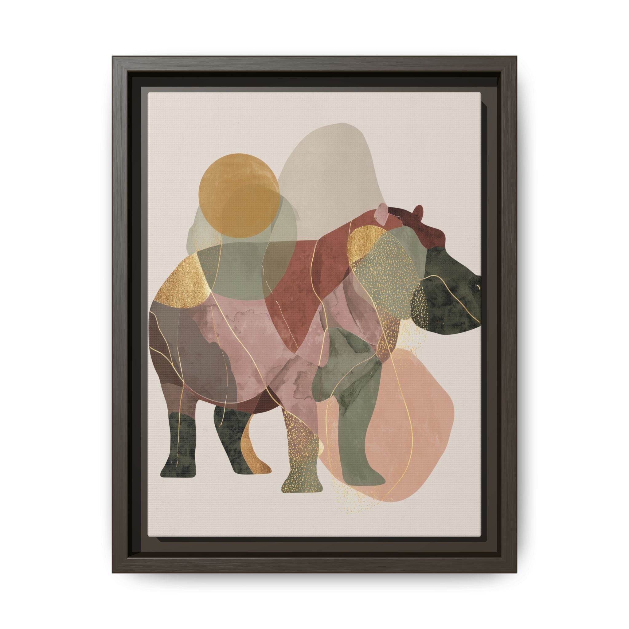 Geometric Harmony: Abstract Hippo Silhouette, Modern Minimalist Animal Art   |    Custom Orders Available