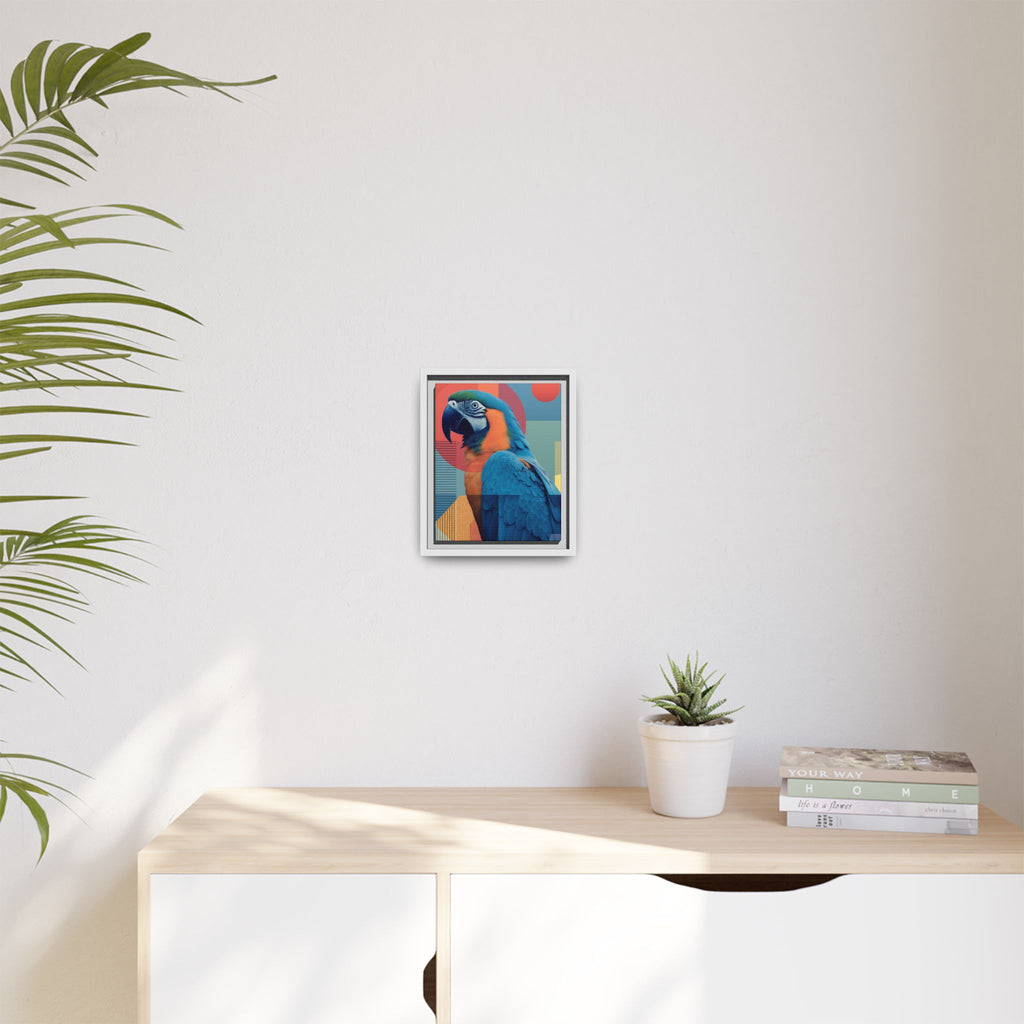 Macaw Geometric Framed Print : Mid-Century Modern Bird Art, Tropical Parrot Print   |  Personalized & Custom Orders Available