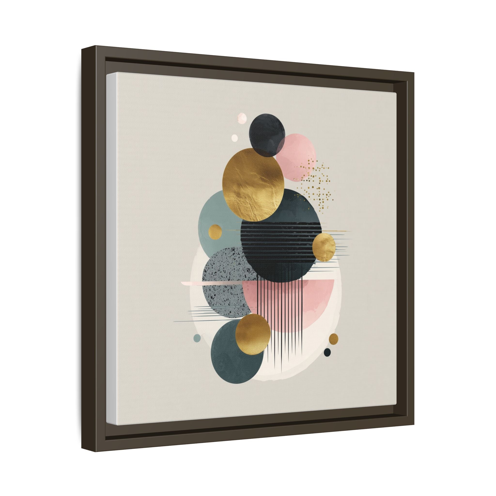 Geometric Harmony: Intersecting Circles, Mid-Century Modern Design, Abstract Metallic Composition   |   Custom Orders Accepted