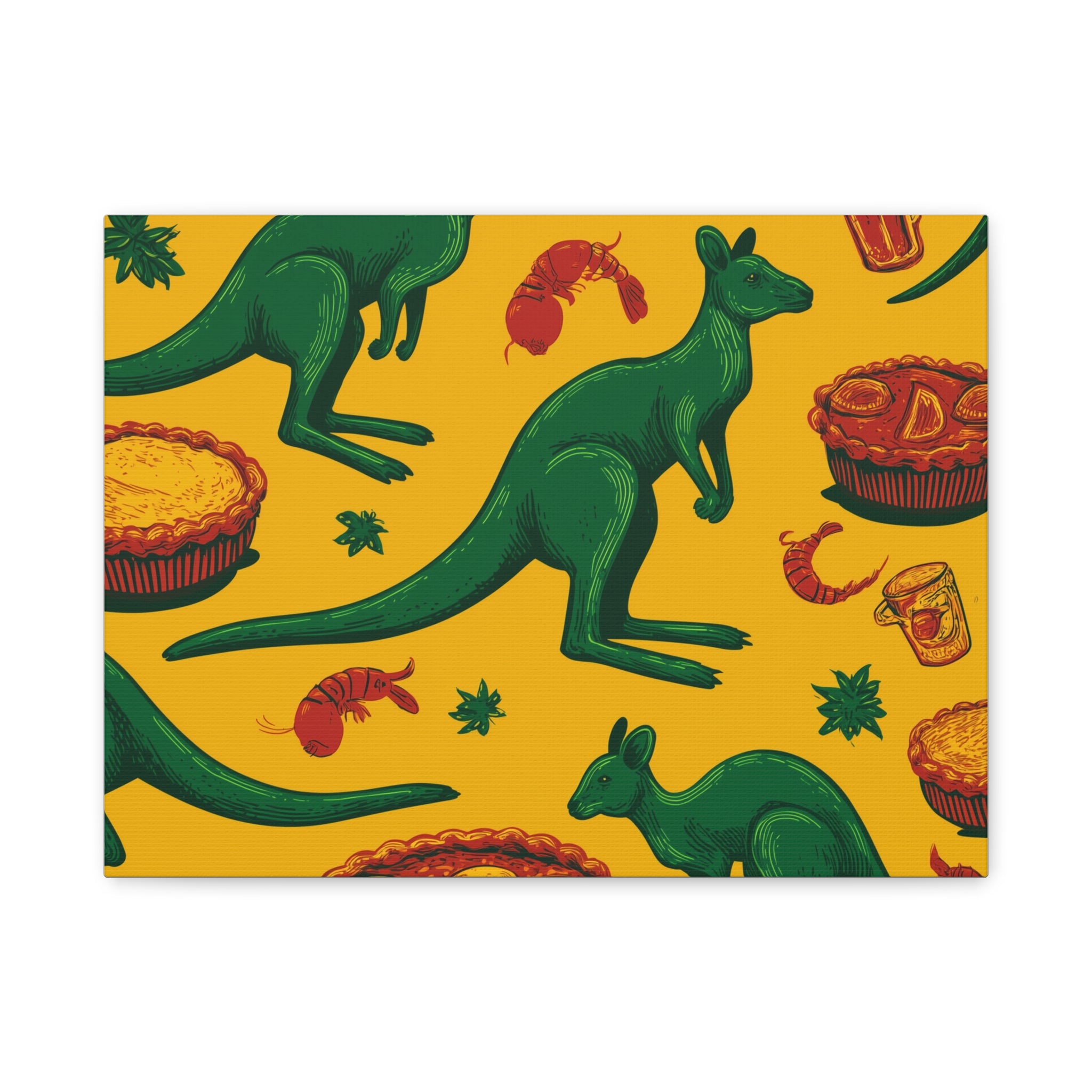 Kangaroo Canvas Wall Art, Vibrant Animal Decor, Unique Gift for Nature Lovers, Fun Kitchen Wall Hanging, Australian Themed Art