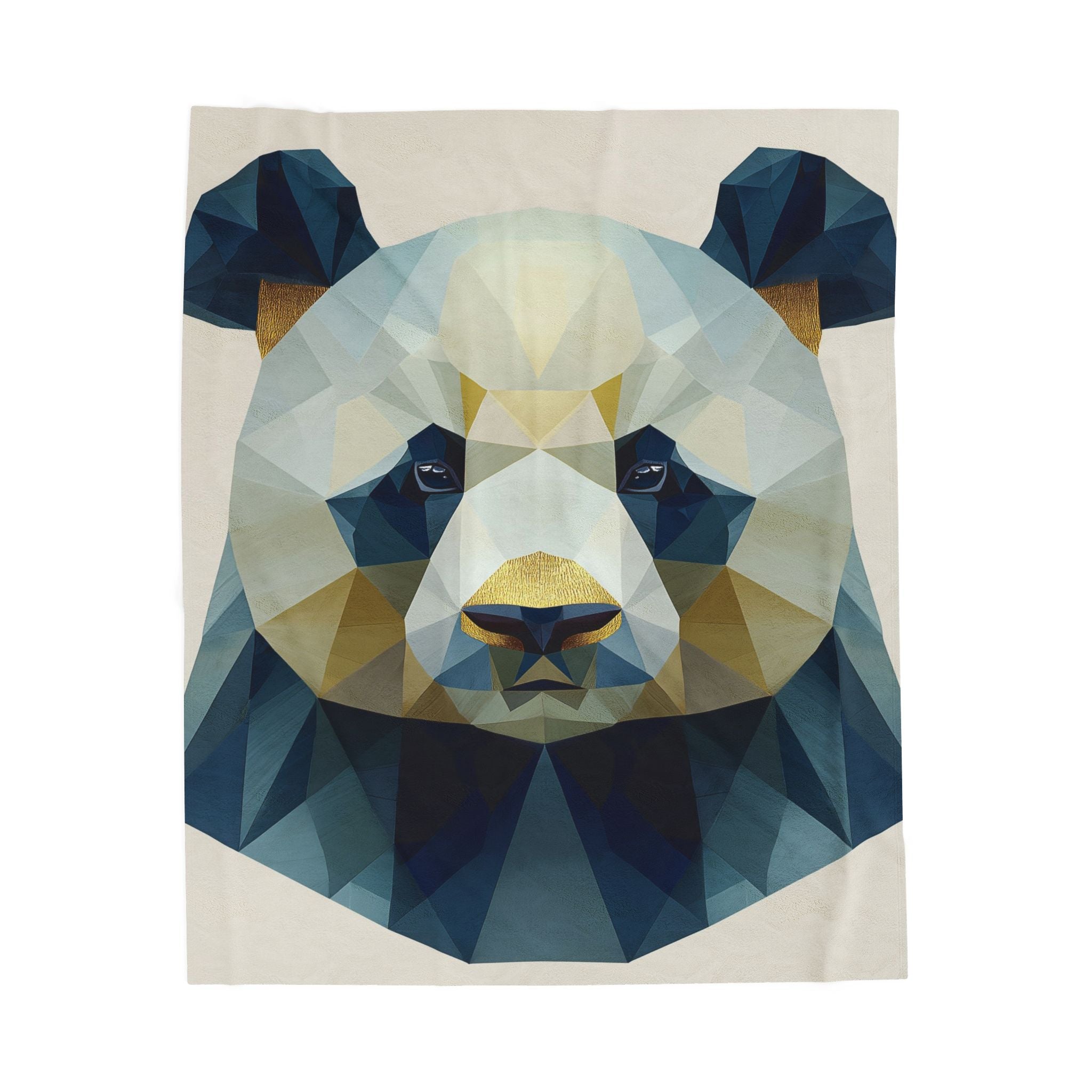 Geometric Panda Blanket : Low-Poly Digital Art, Contemporary Wildlife Illustration   |  Personalized & Custom Orders