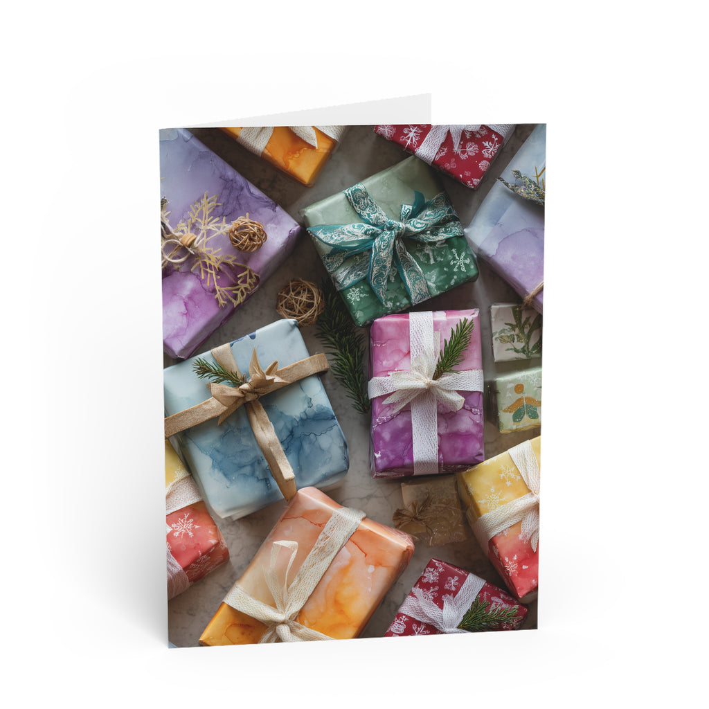 Holiday Gift Wrap Greeting Card — Colorful Presents Photo Card