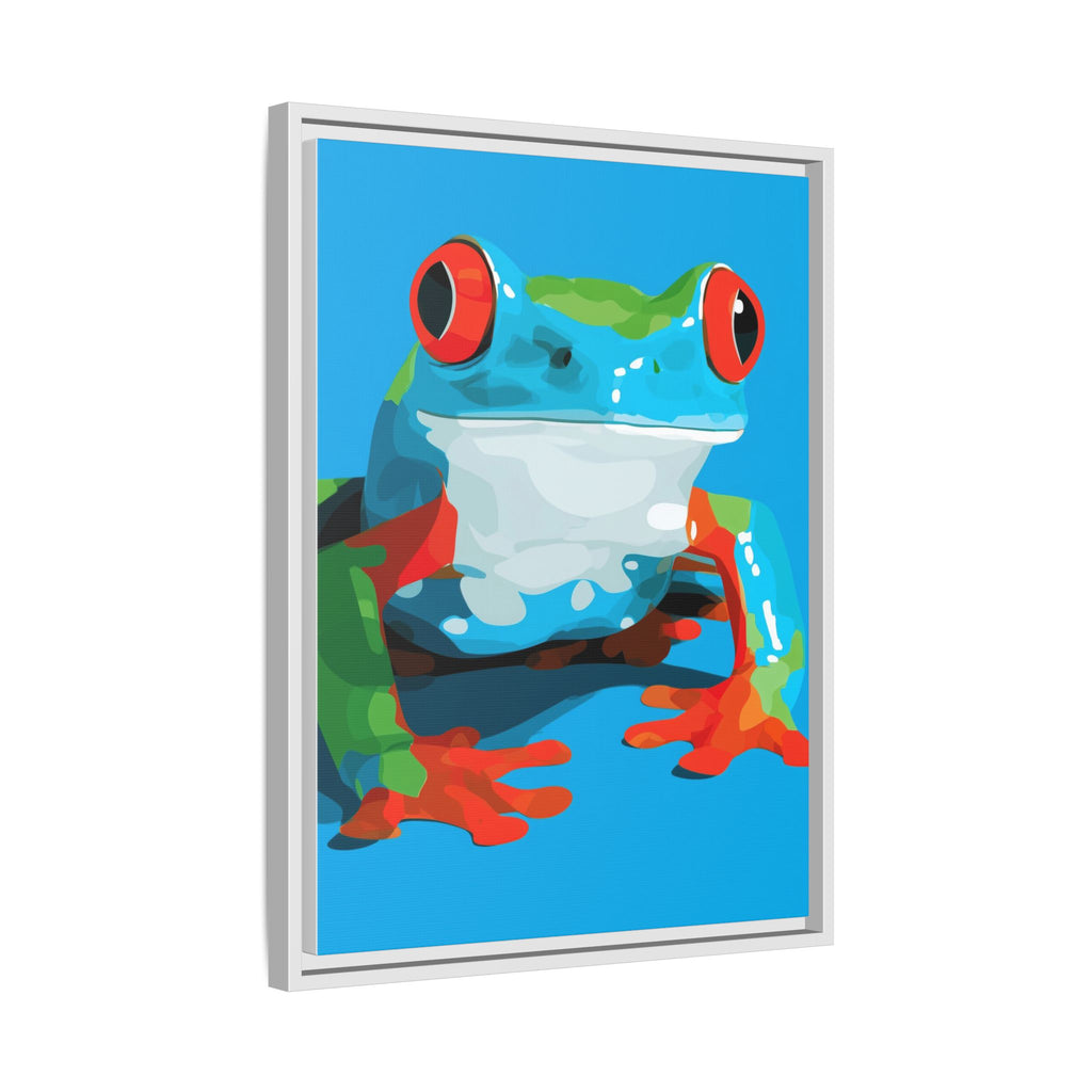 Red-Eyed Green Tree Frog Framed Print : Graphic Design, Pop Art Amphibian Portrait   |  Personalized & Custom Orders Available