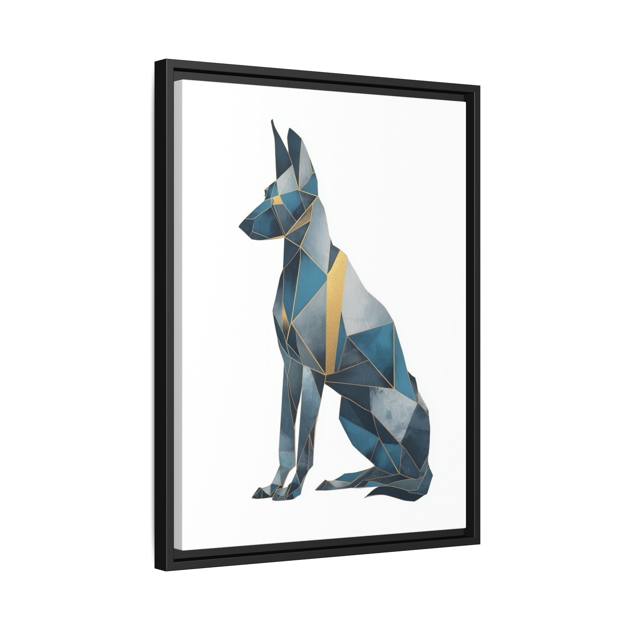 Geometric Canine Mosaic: Fractured Blue Shepherd, Modern Polygonal Art   |  Personalized & Custom Orders Available