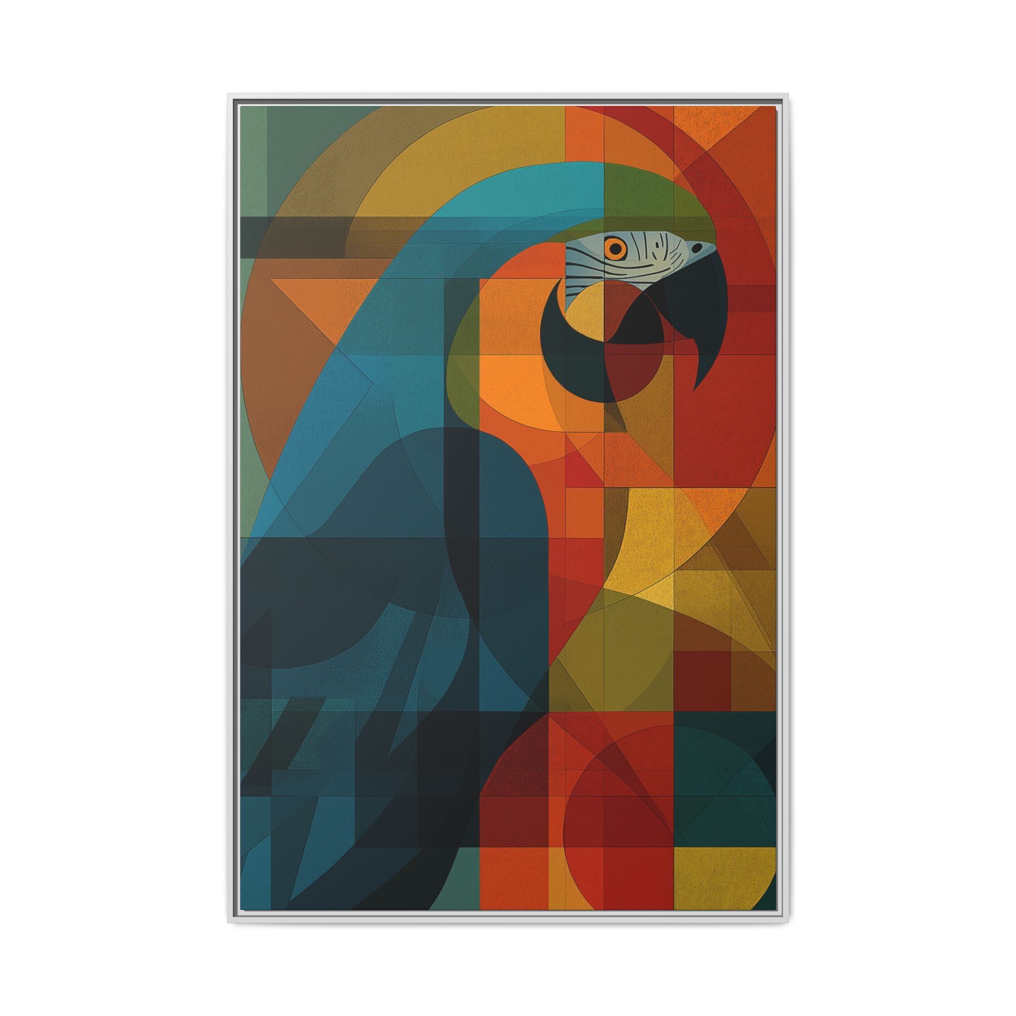 Prismatic Macaw: Geometric Avian Portrait, Cubist Color Composition   |    Custom Orders Available