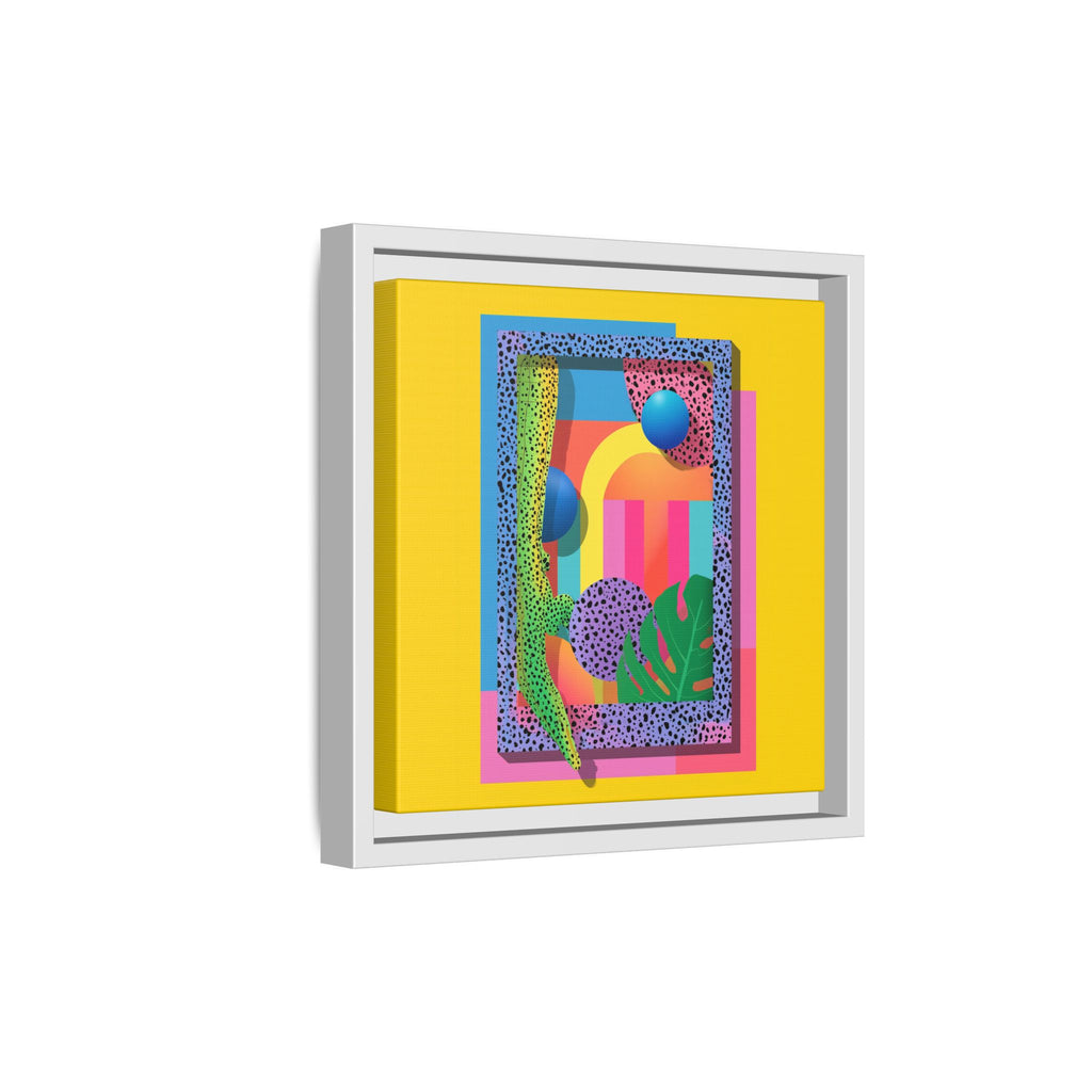 Geometric Rhythms: Abstract Layers of Color, Dimensional Shapes and Tropical Elements, Vibrant Modern Art Composition   |   Custom Orders