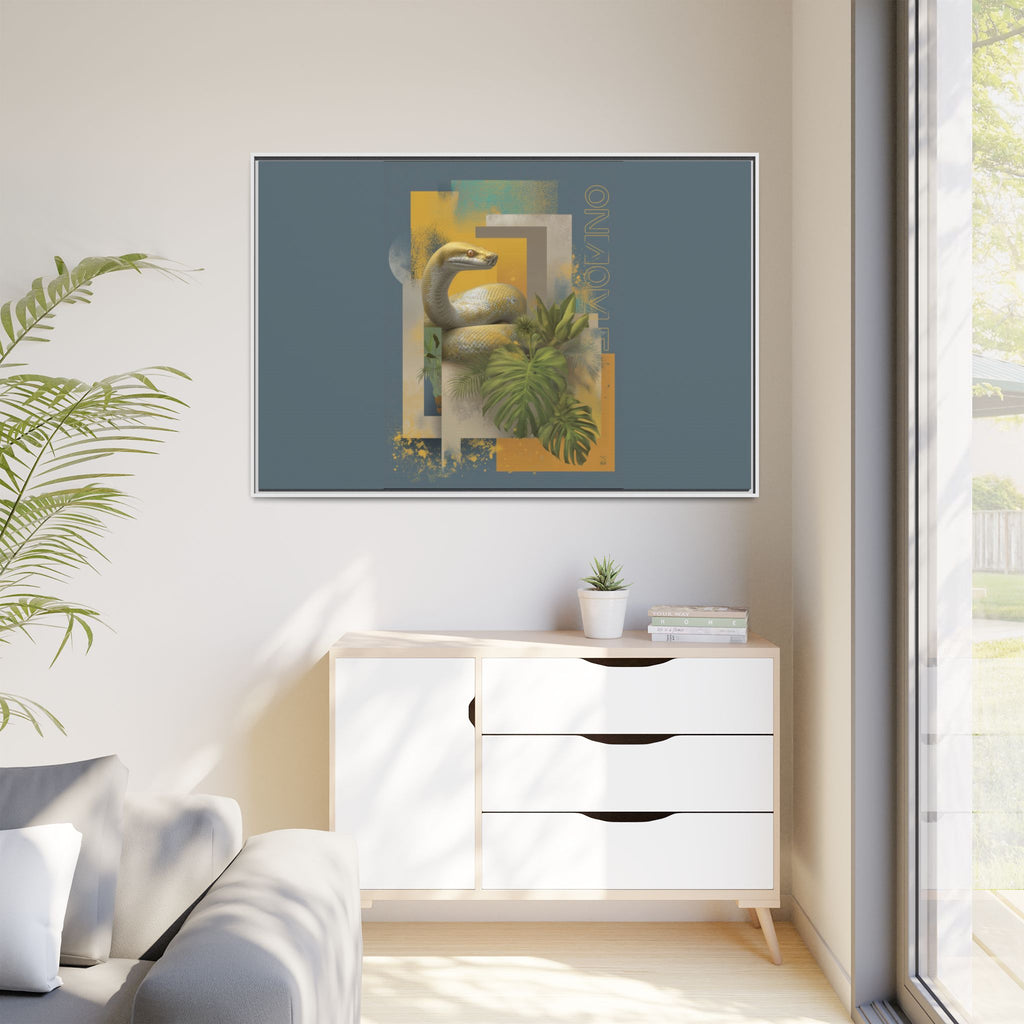 Serpent in Geometry: Tropical Albino Snake Portrait, Modern Botanical Illustration   |    Custom Orders Available