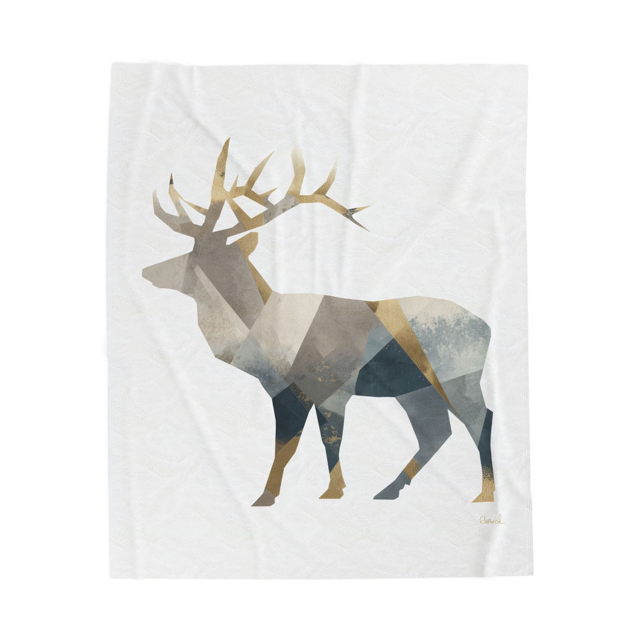 Geometric Elk Bedding, Abstract Wilderness, Modern Minimalist Design   |  Personalized & Custom Orders Availabl