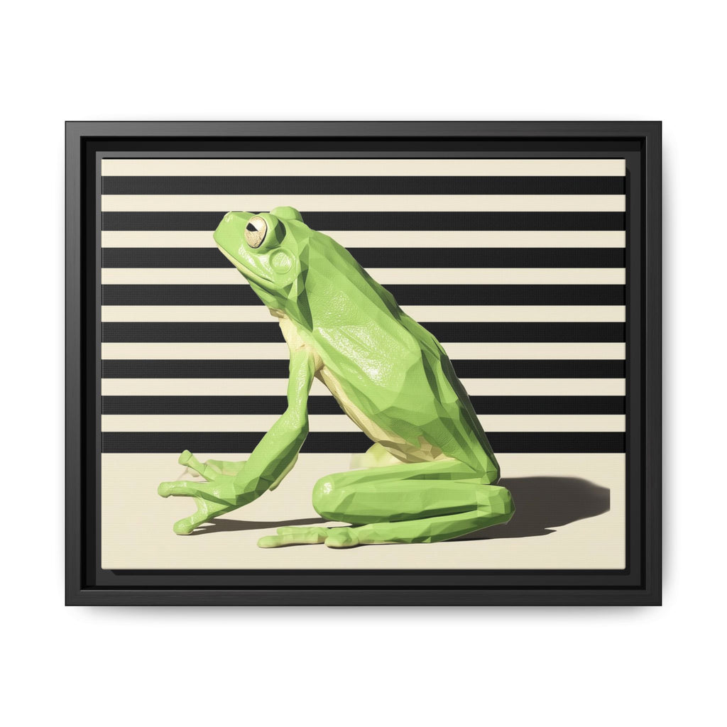 Geometric Frog Framed Print : Low-Poly Amphibian Design, Contemporary Minimalist Art   |  Personalized & Custom Orders Available