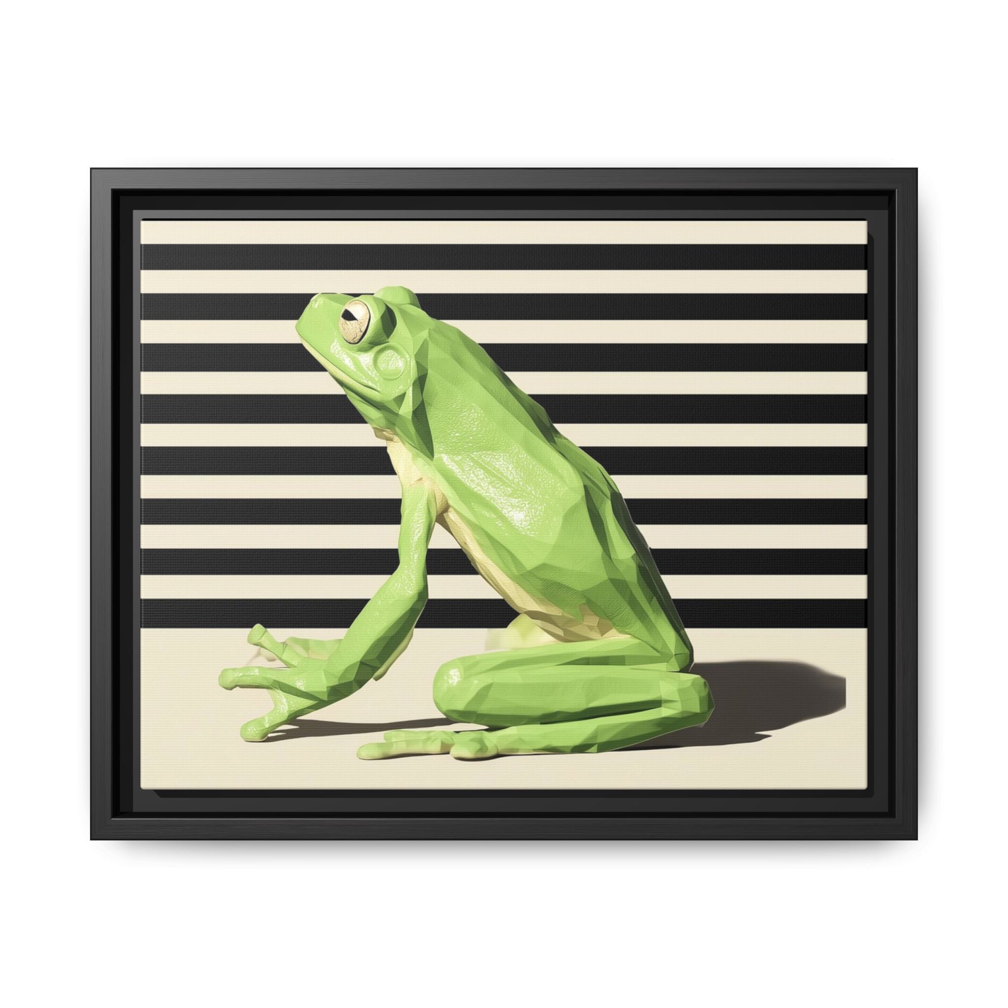 Geometric Frog Framed Print : Low-Poly Amphibian Design, Contemporary Minimalist Art   |  Personalized & Custom Orders Available