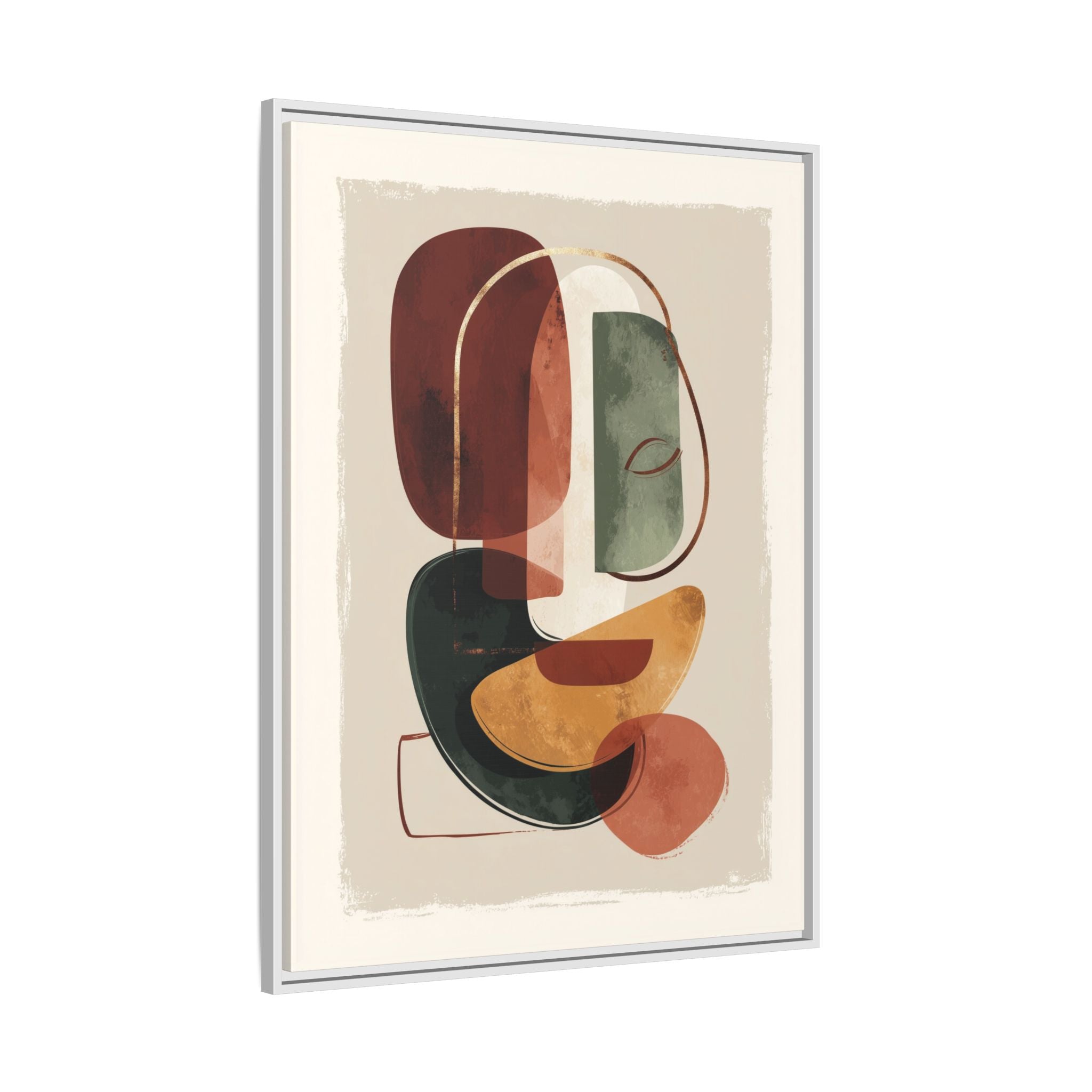 Layered Geometries: Mid-Century Modern Composition, Organic Abstract Design, Translucent Intersecting Shapes   |   Custom Orders Accepted