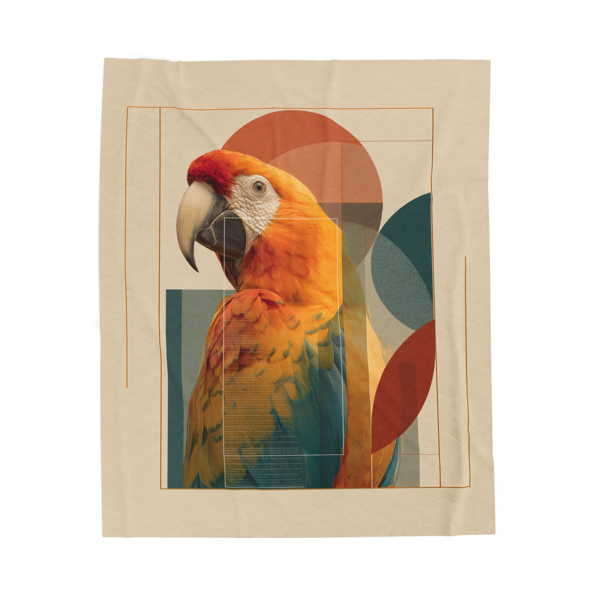 Plumage Decoded Quilt Cover, Doona Cover, Duvet : Macaw Geometric Portrait, Digital Nature Study   |    Custom Orders Available
