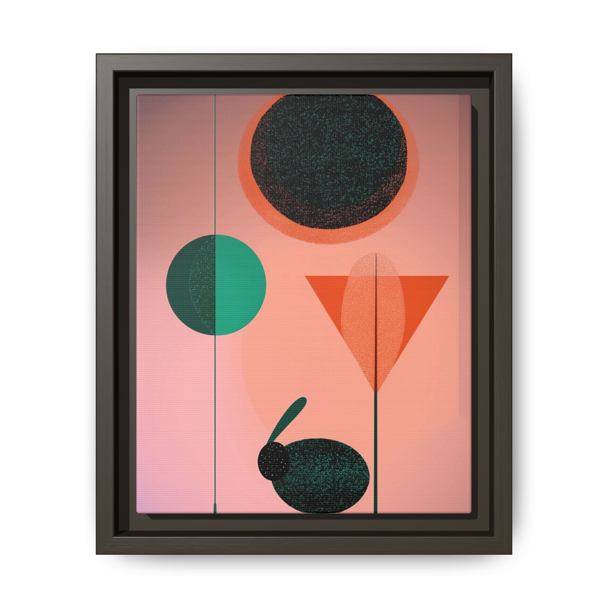 Geometric Harmony: Abstract Minimalist Composition, Organic Shapes and Color Play, Geometric Design with Teal and Orange Palette   |