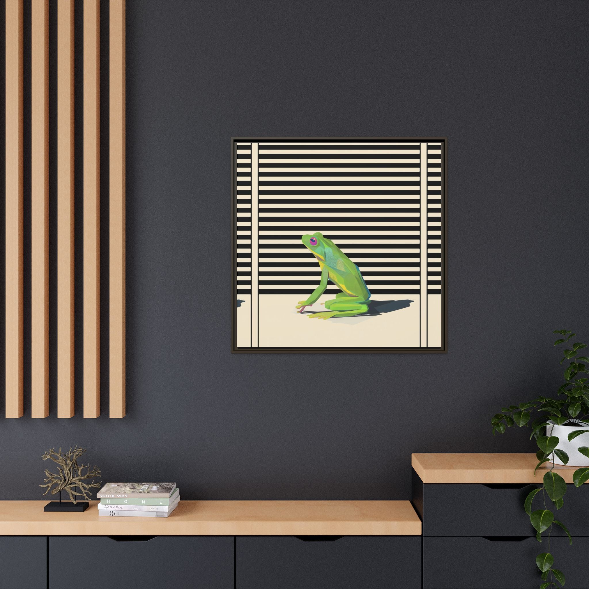 Geometric Frog Persona: Modern Wildlife Illustration, Vibrant Graphic Design   |  Personalized & Custom Orders Available