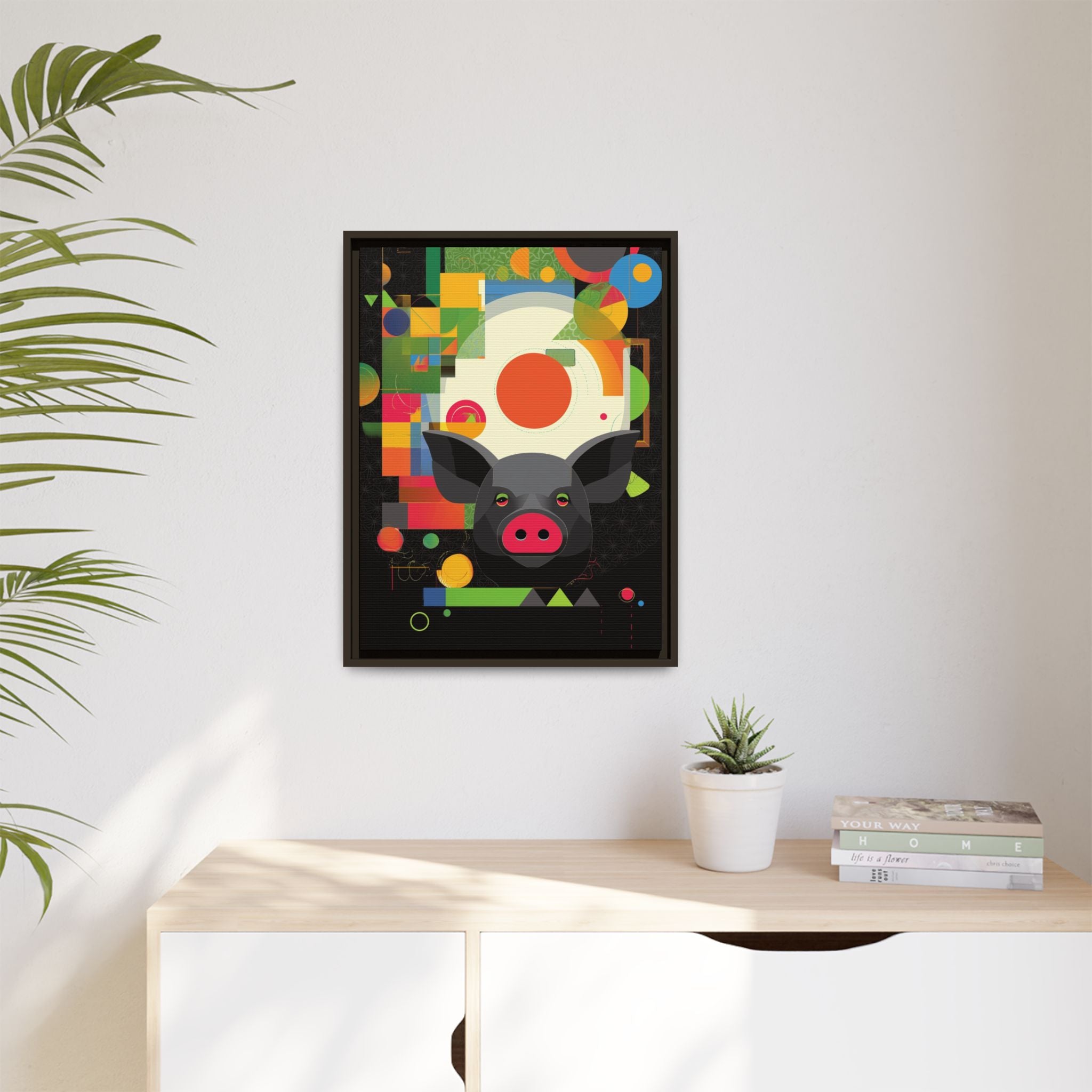 Prismatic Pig: Geometric Abstract Design, Digital Graphic Art Illustration   |    Custom Orders Available