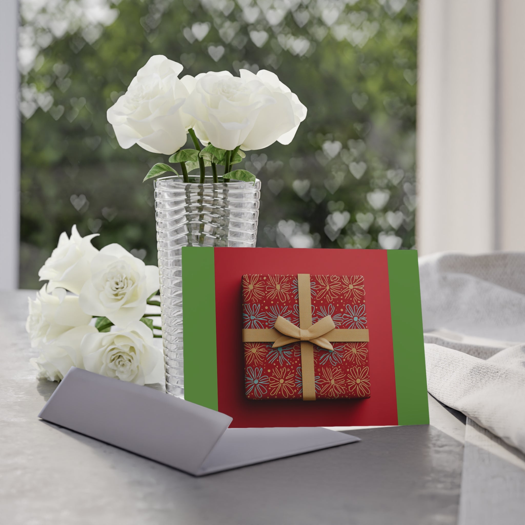 Two-Sided Holiday Cards with Classy Present Design, Perfect for Christmas Greetings, Festive Seasonal Wishes, Unique Christmas Gift