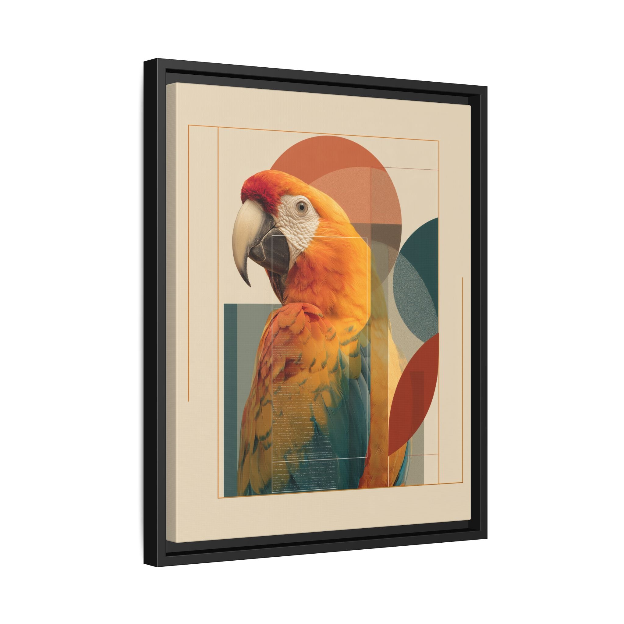 Macaw Geometry: Vibrant Avian Portrait, Modernist Graphic Design   |  Personalized & Custom Orders Available