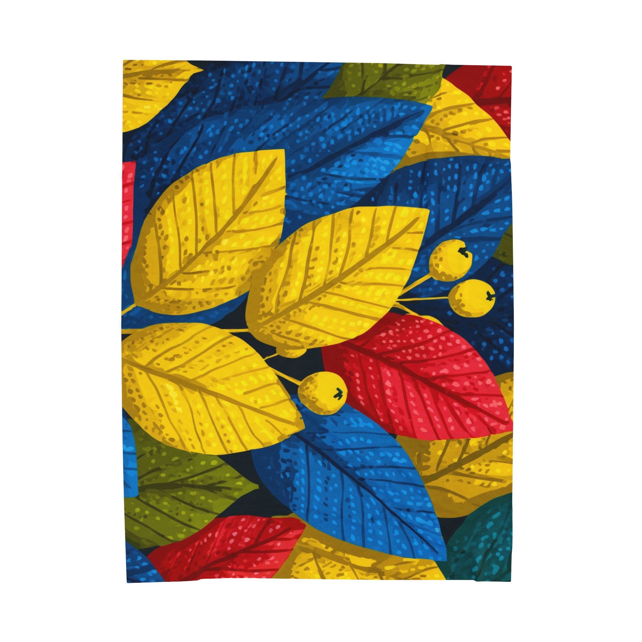 Foliage Fusion Quilt Doona Duvet Cover : Botanical Graphic Design, Vibrant Leaf Composition   |   Custom Orders Accepted