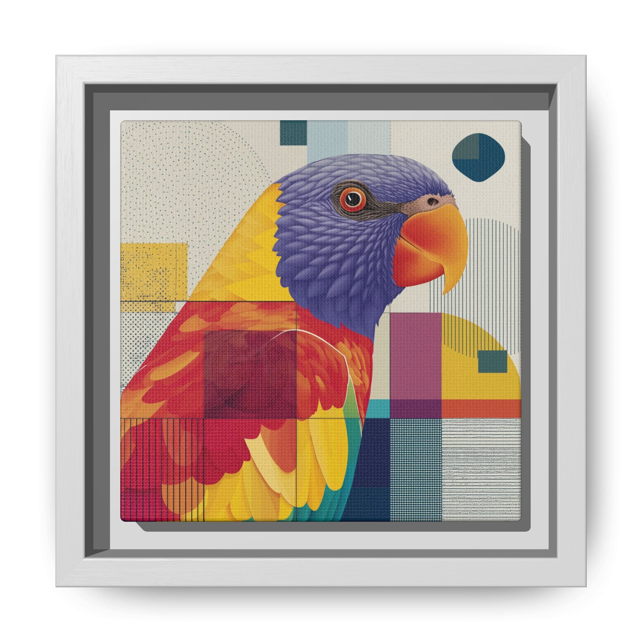 Geometric Parrot: Abstract Wildlife Art, Modern Color Block Design   |  Personalized & Custom Orders Available